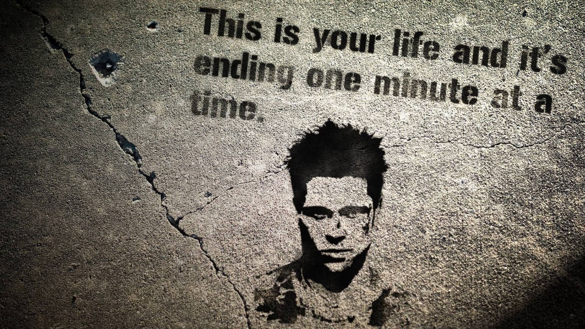 Fight Club quote and stencil art HD Wallpaper