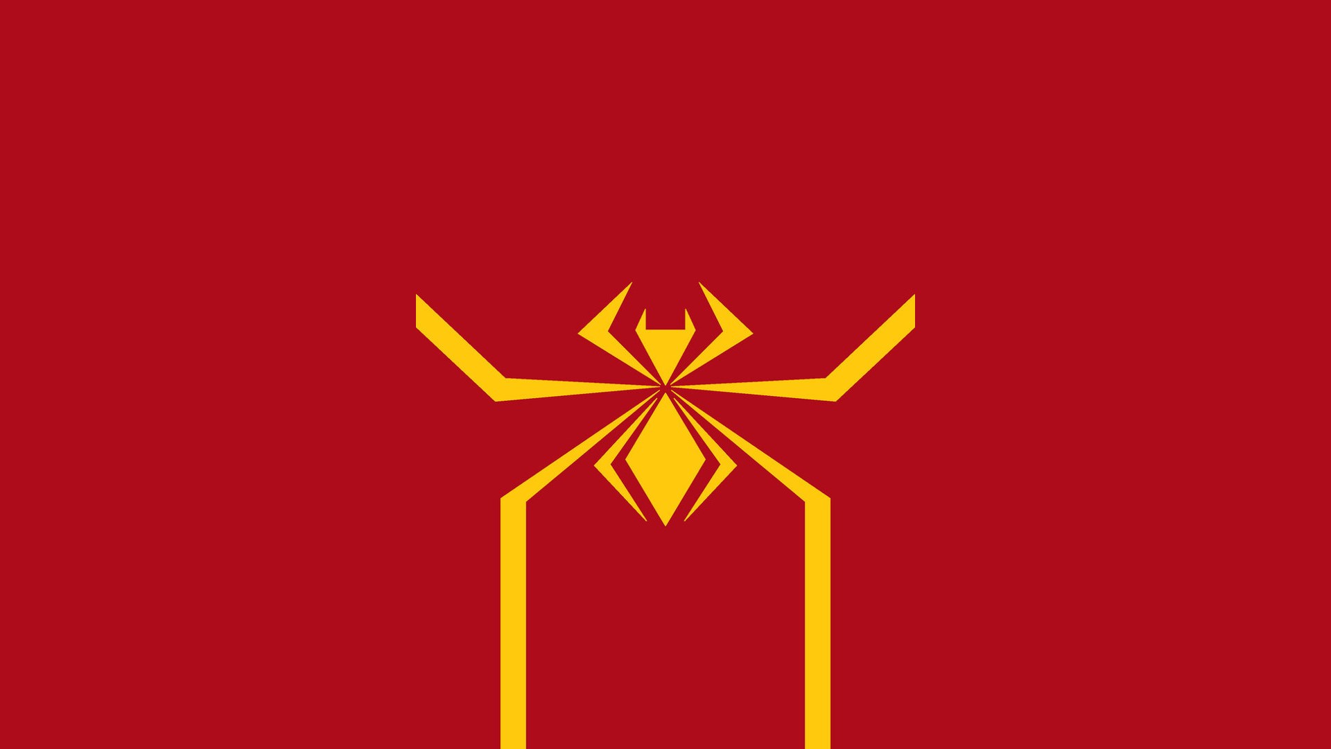 Iron Spider logo on red background HD Wallpaper
