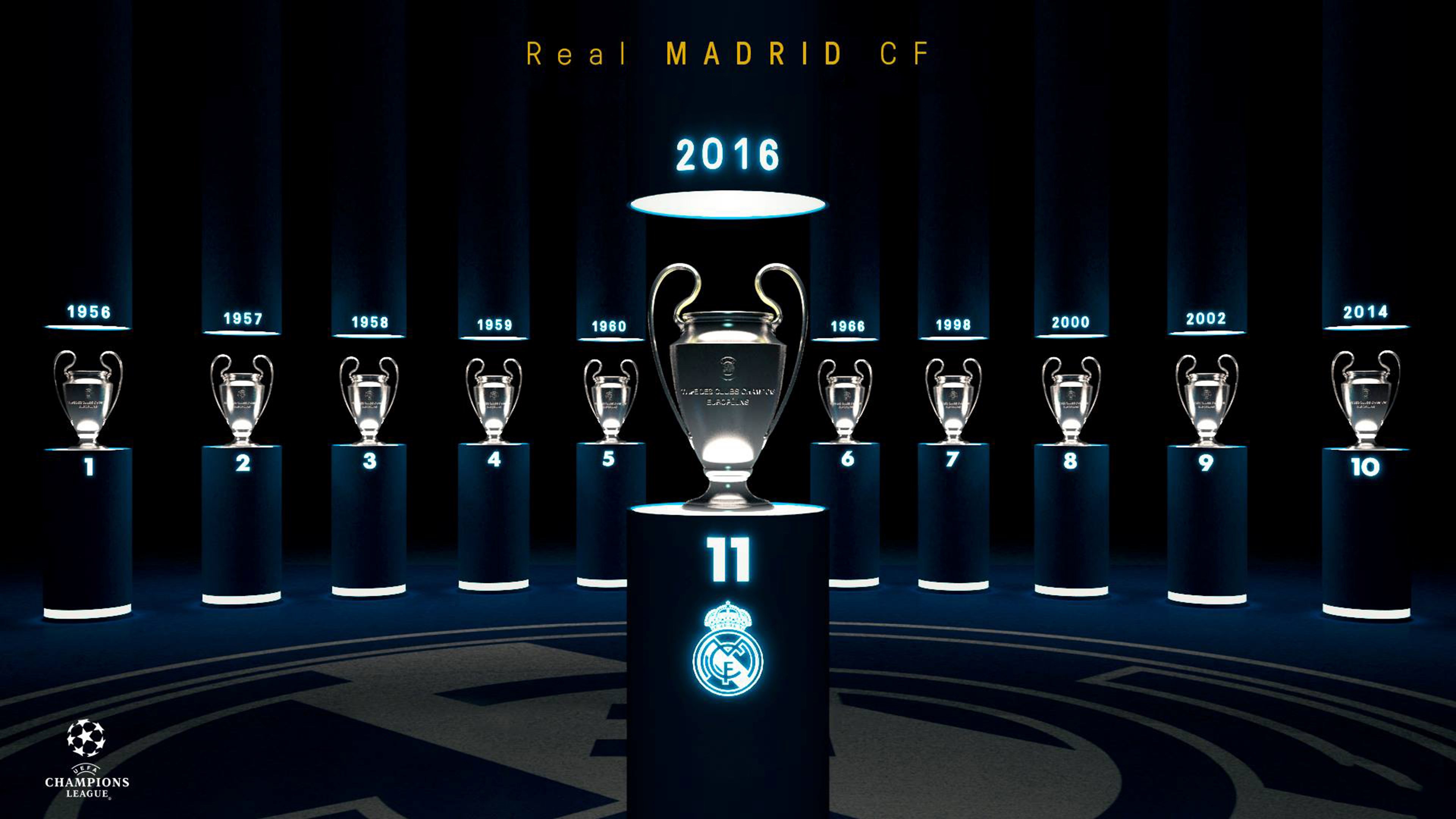 Real Madrid CF Champions League Trophies HD Wallpaper