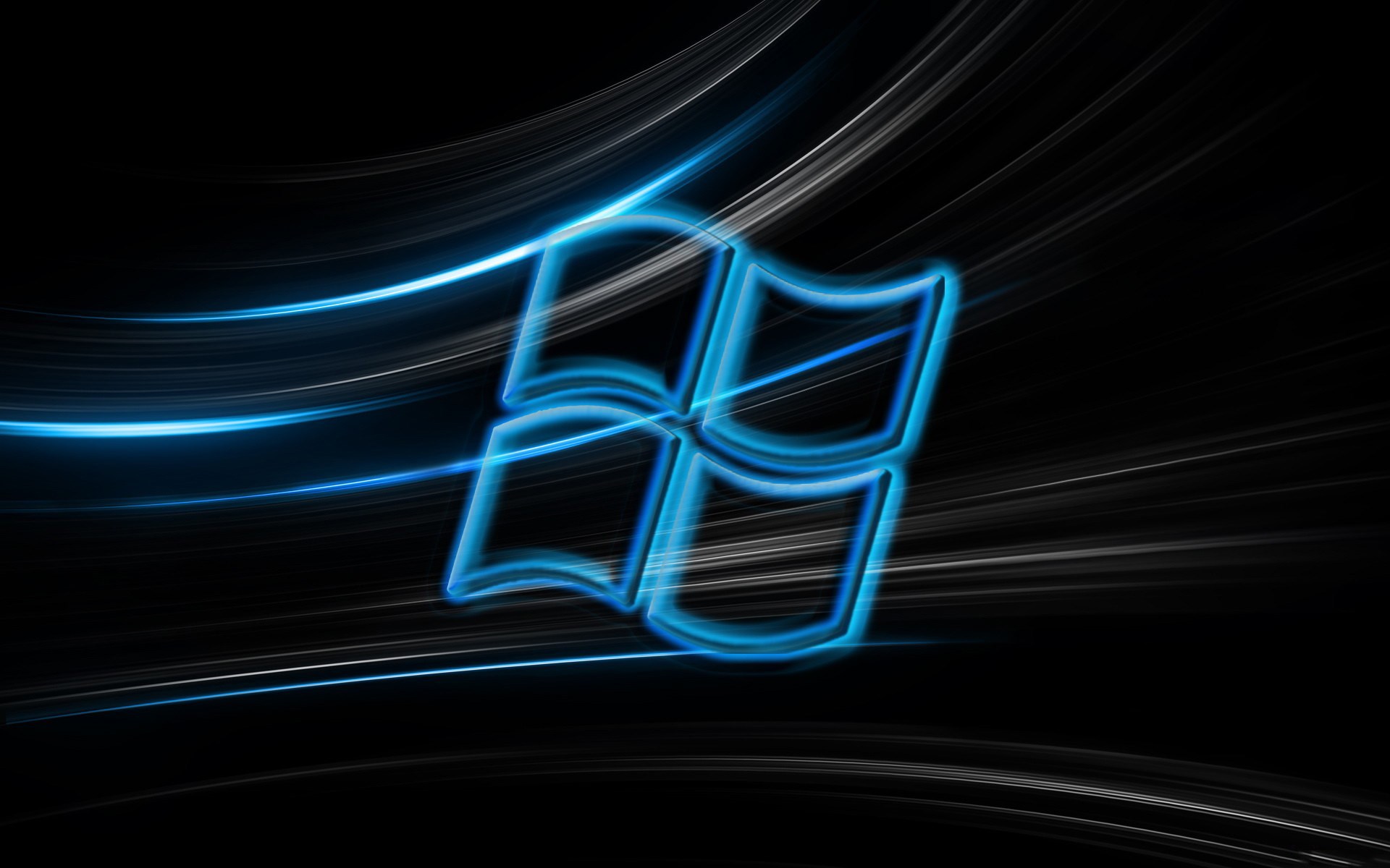 Windows logo with blue light streaks HD Wallpaper