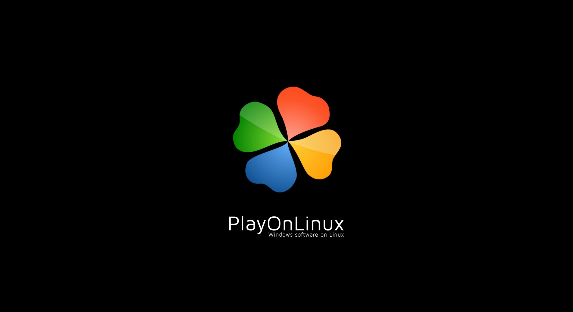PlayOnLinux logo with text HD Wallpaper