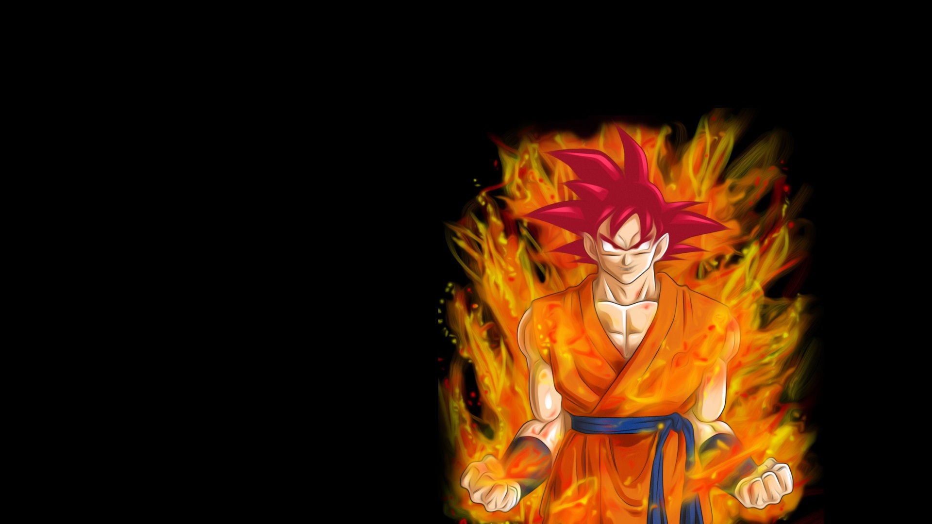 Goku from Dragon Ball Z with fiery aura HD Wallpaper