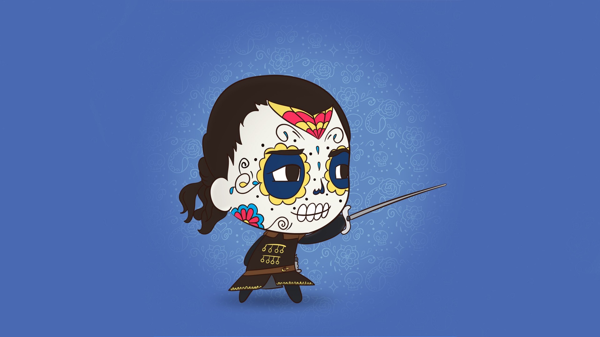Arya Stark from Game of Thrones Day of the Dead HD Wallpaper