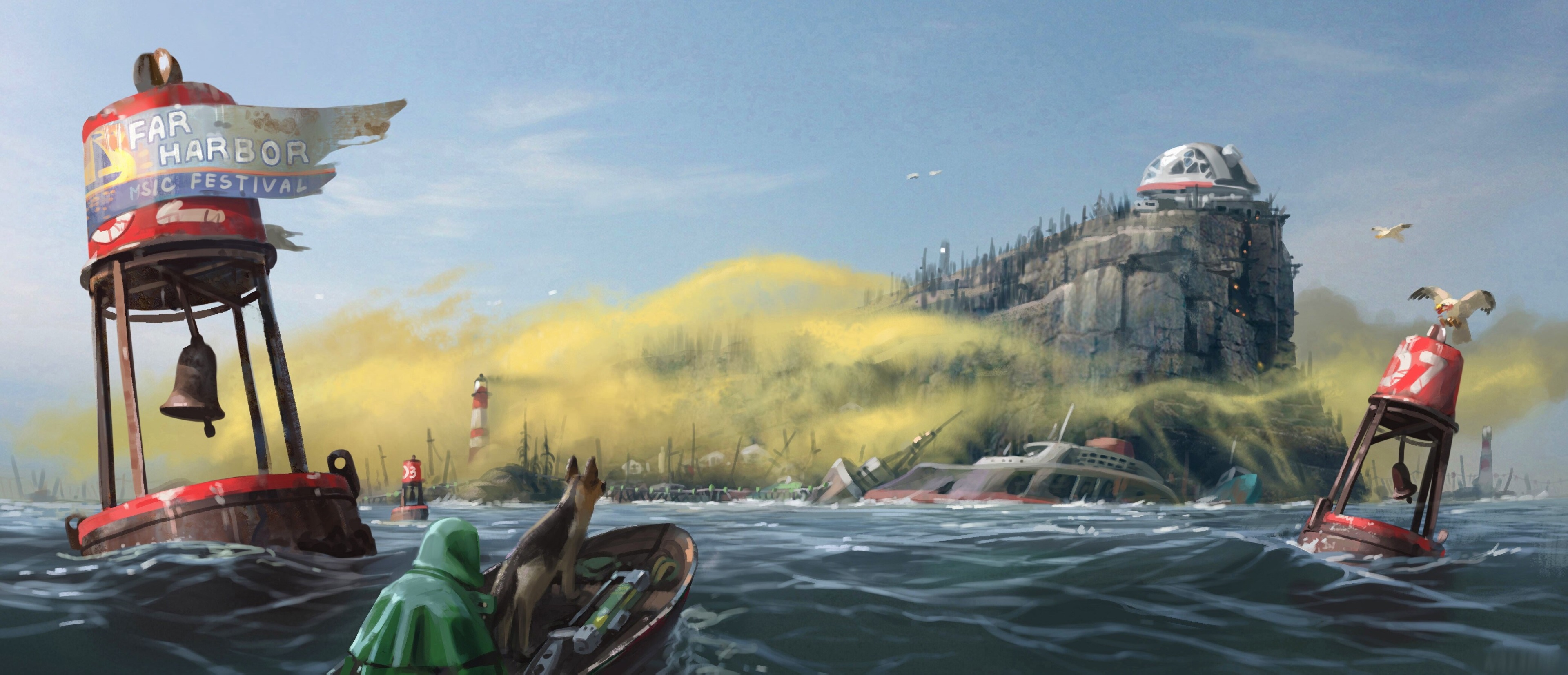 Fallout 4 Far Harbor 4K Foggy Coastal Scene HD Wallpaper