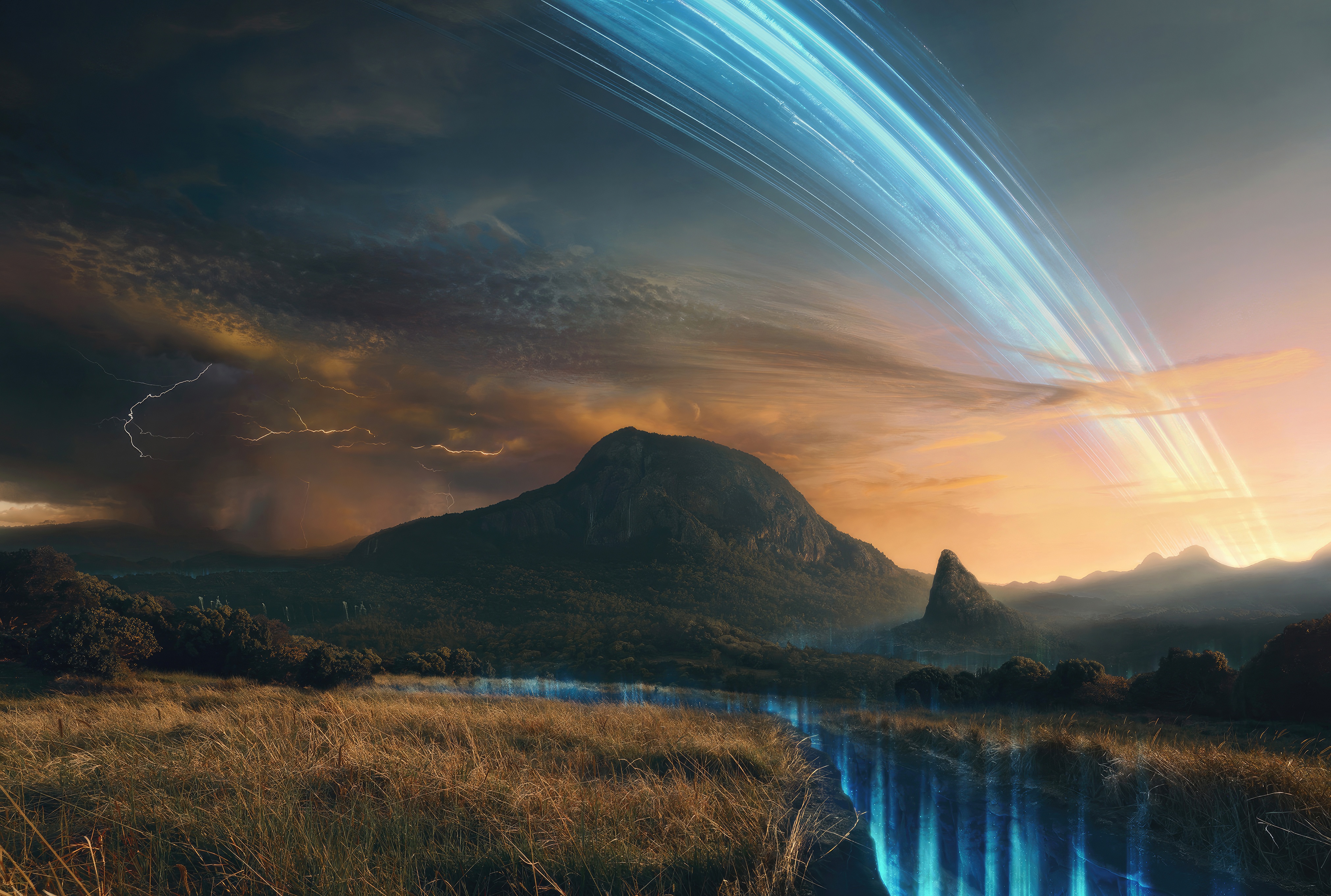 Callibra Constellation on Earth Landscape HD Wallpaper