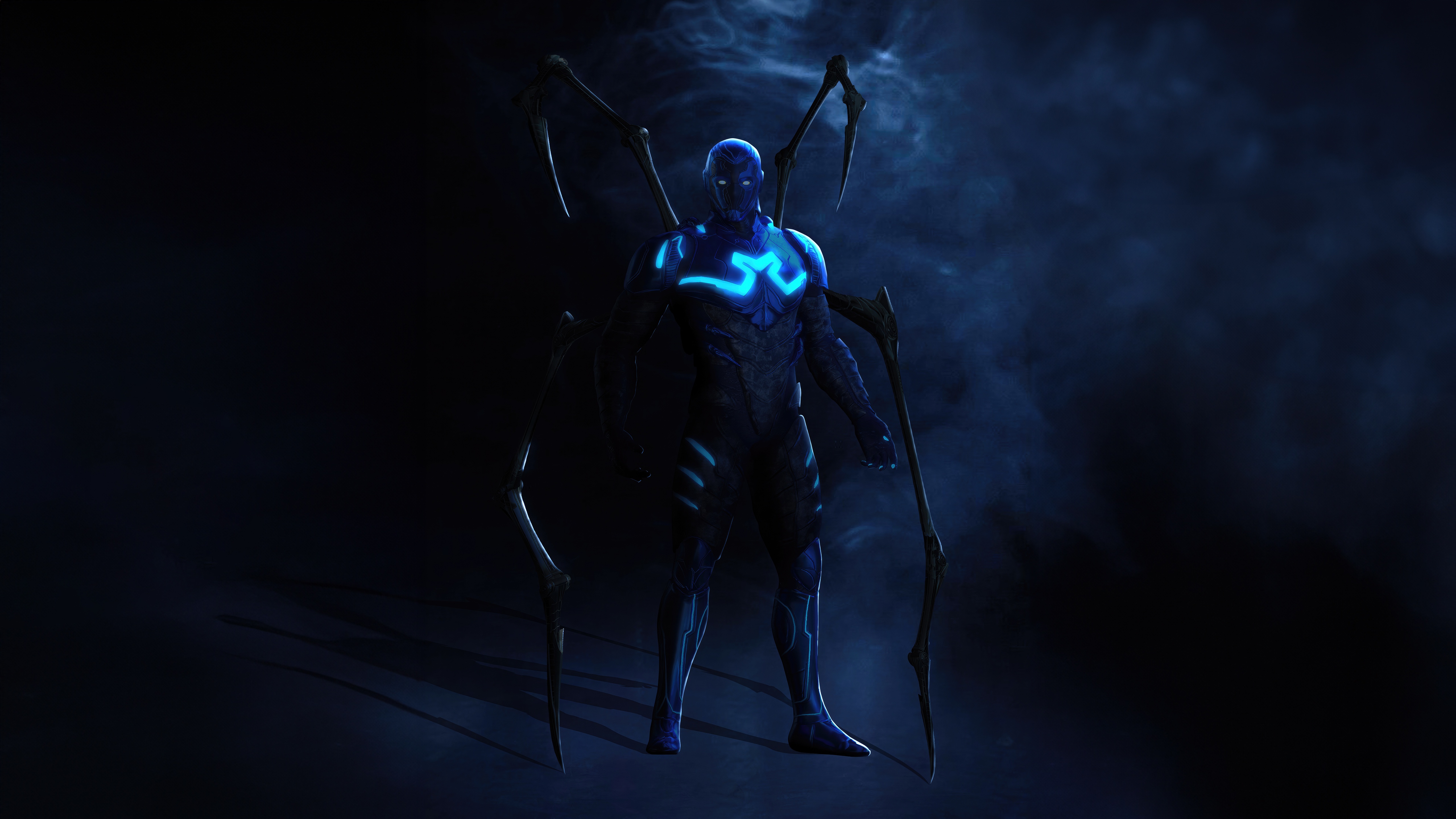 Blue Beetle with spider-like appendages HD Wallpaper