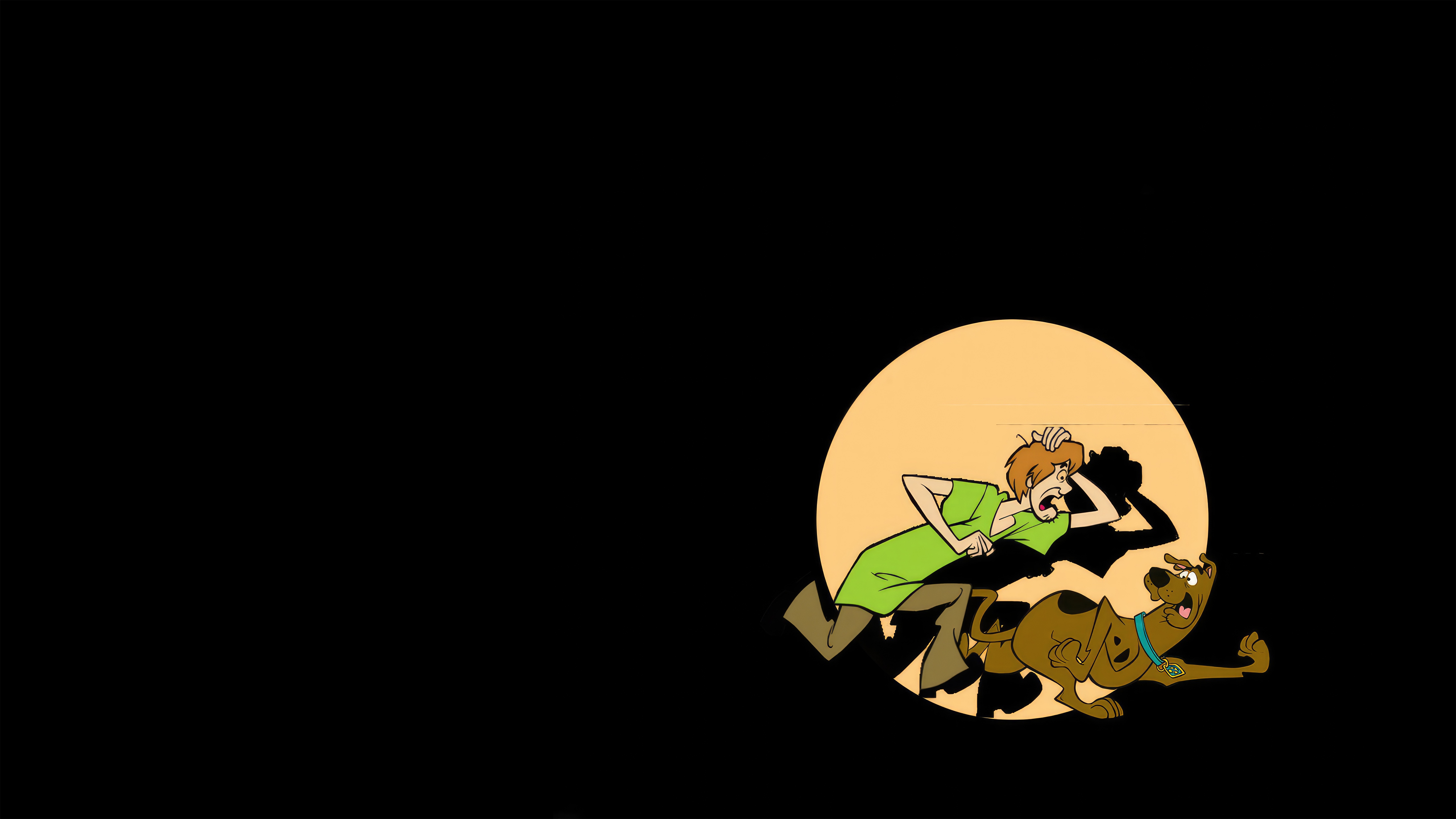 Shaggy and Scooby-Doo running from a shadow HD Wallpaper