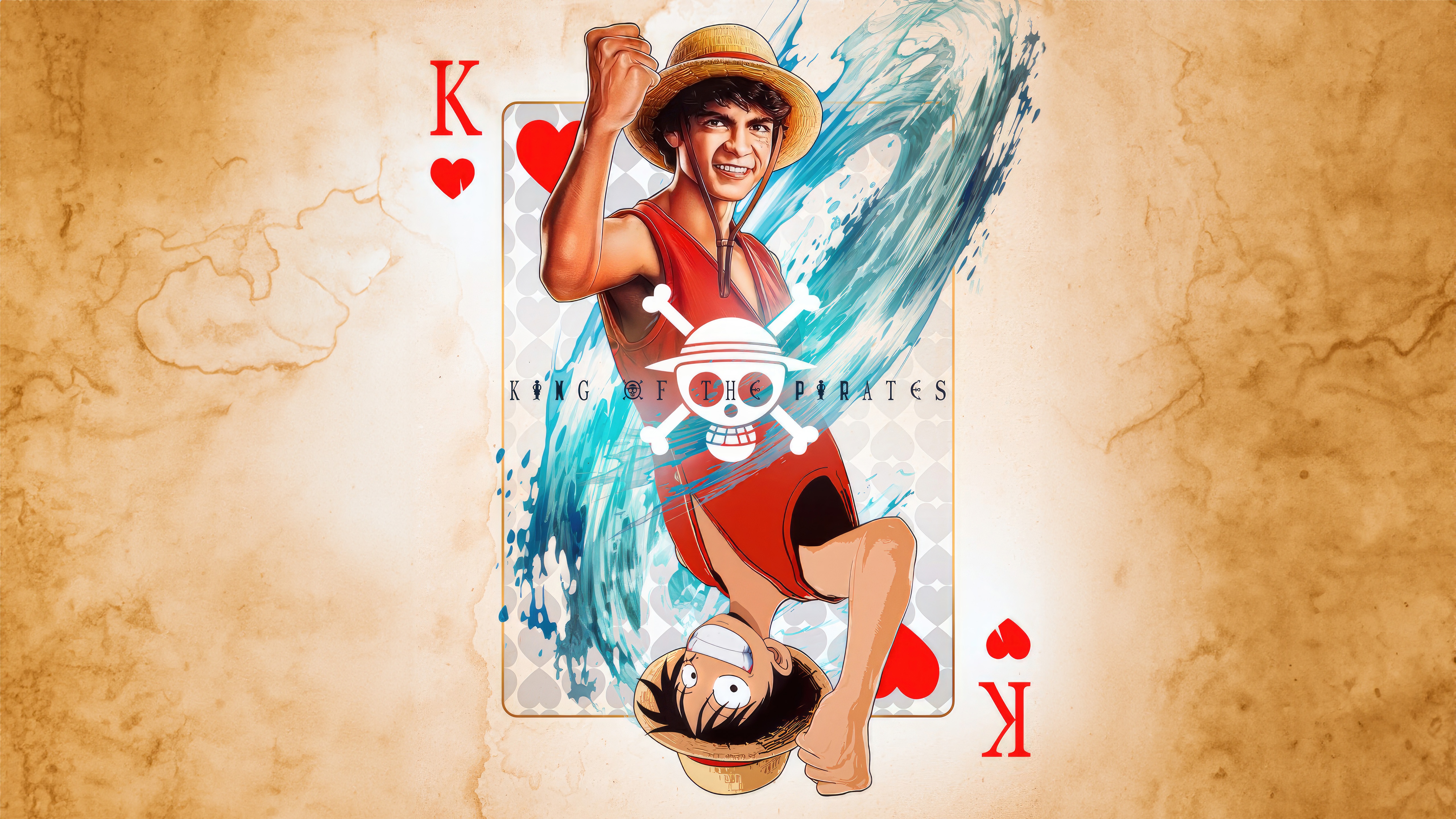 Monkey D. Luffy King of the Pirates Card HD Wallpaper