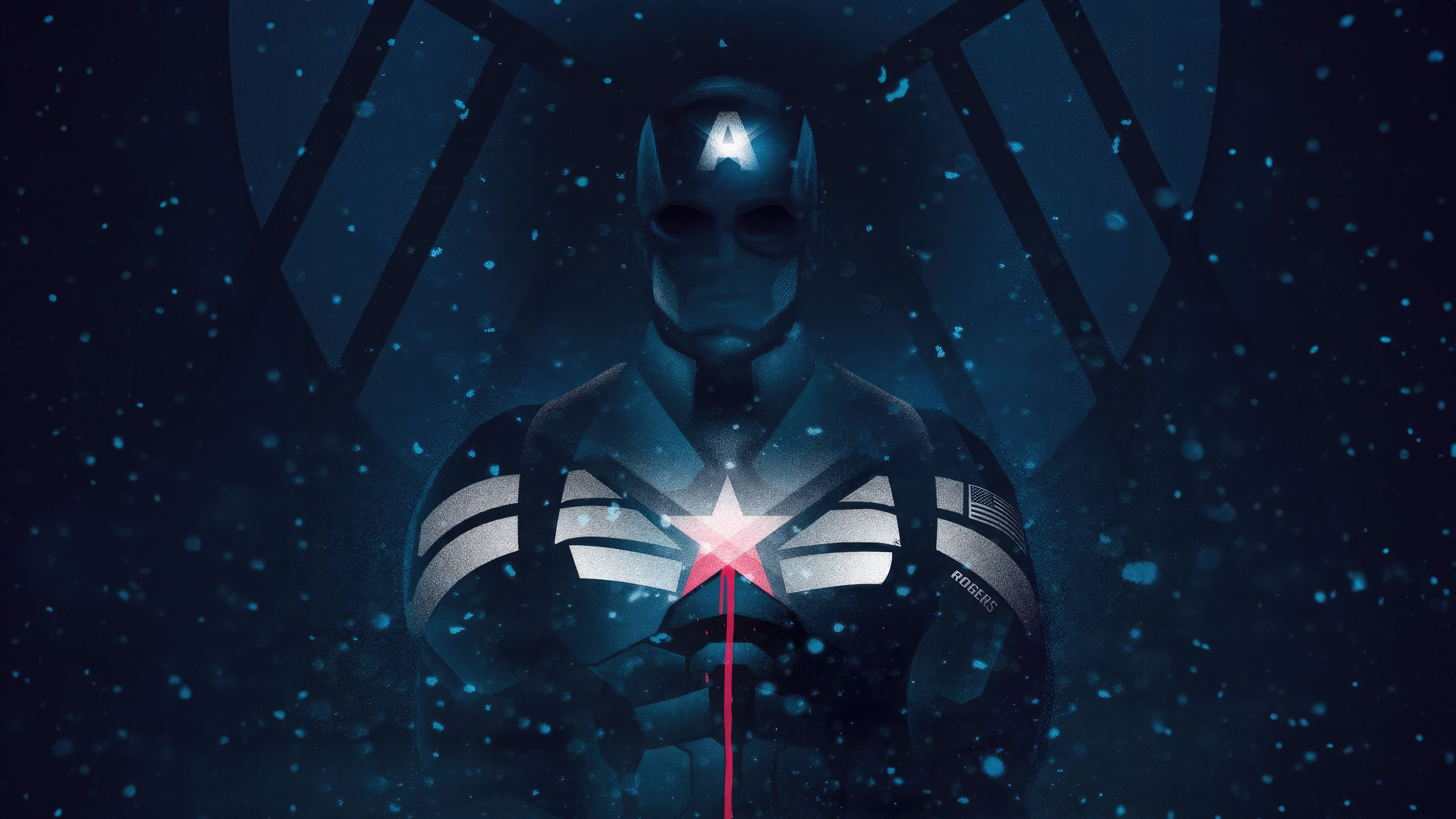 Captain America with a glowing star on his chest HD Wallpaper