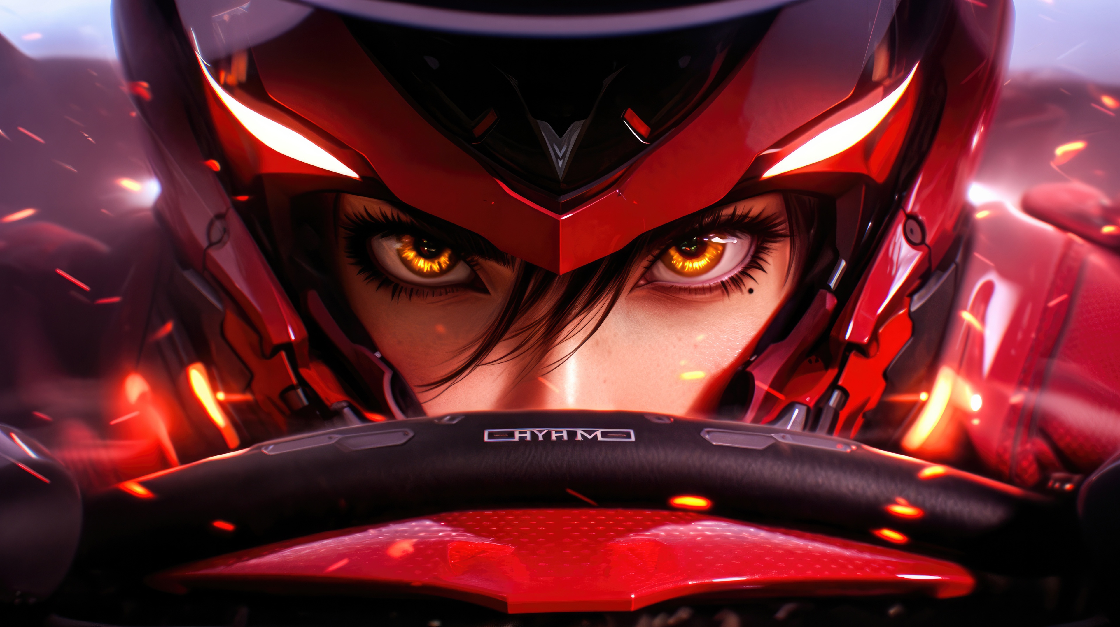 The Speed Demon in a Red Mech Suit HD Wallpaper