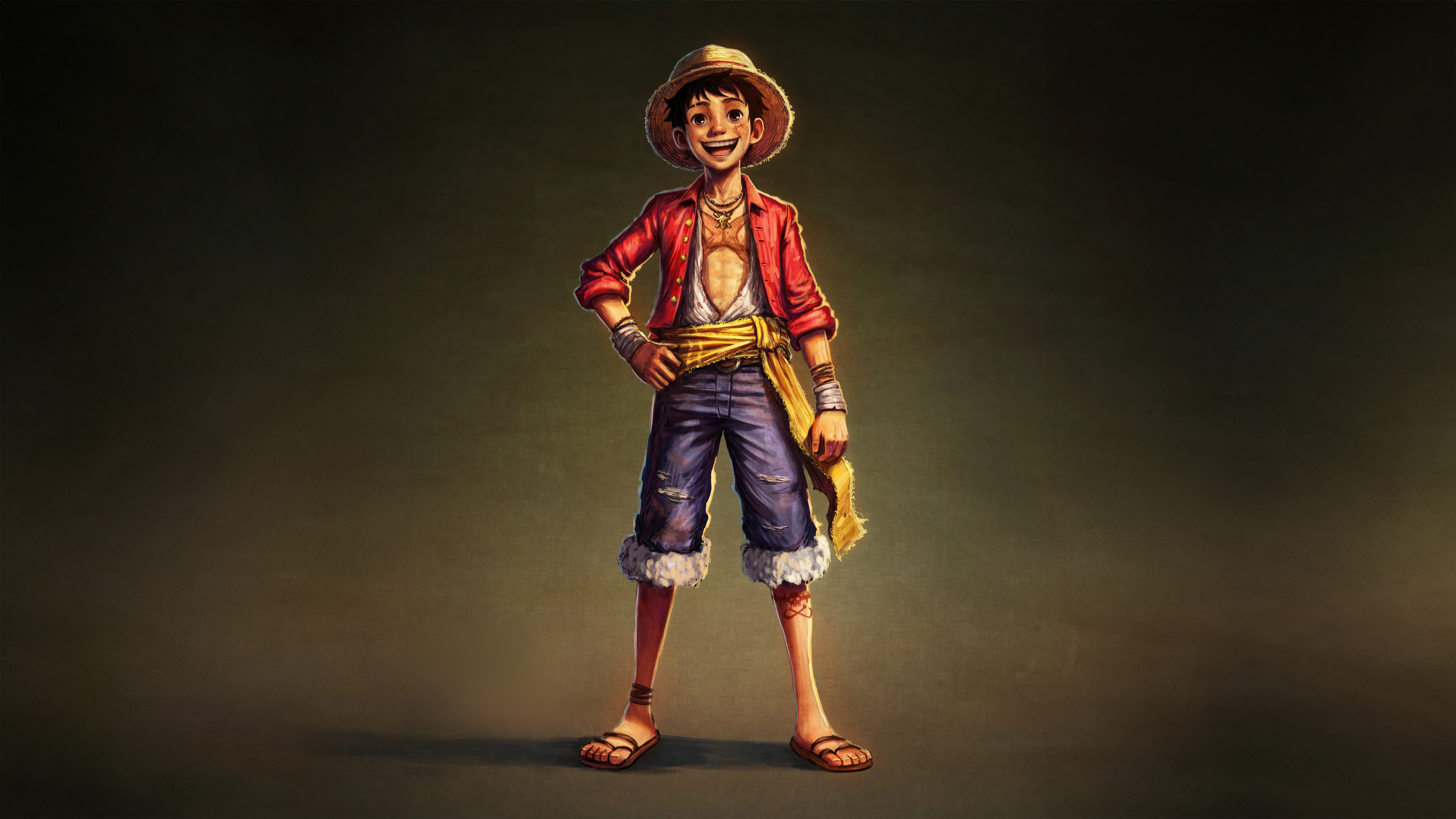 One Piece Monkey D. Luffy Art HD Wallpaper