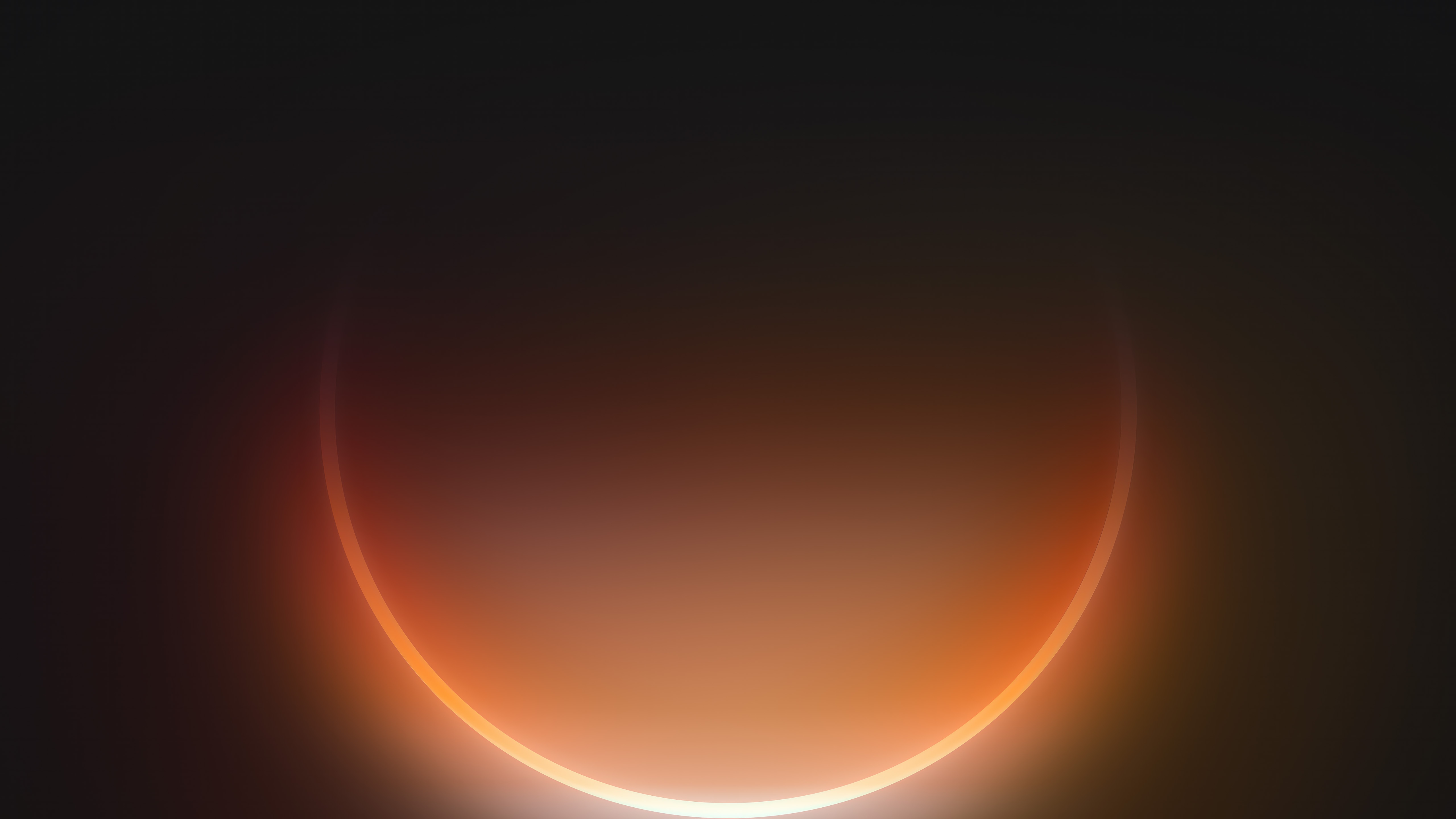 Orange Neon Half Circle Abstract Light HD Wallpaper
