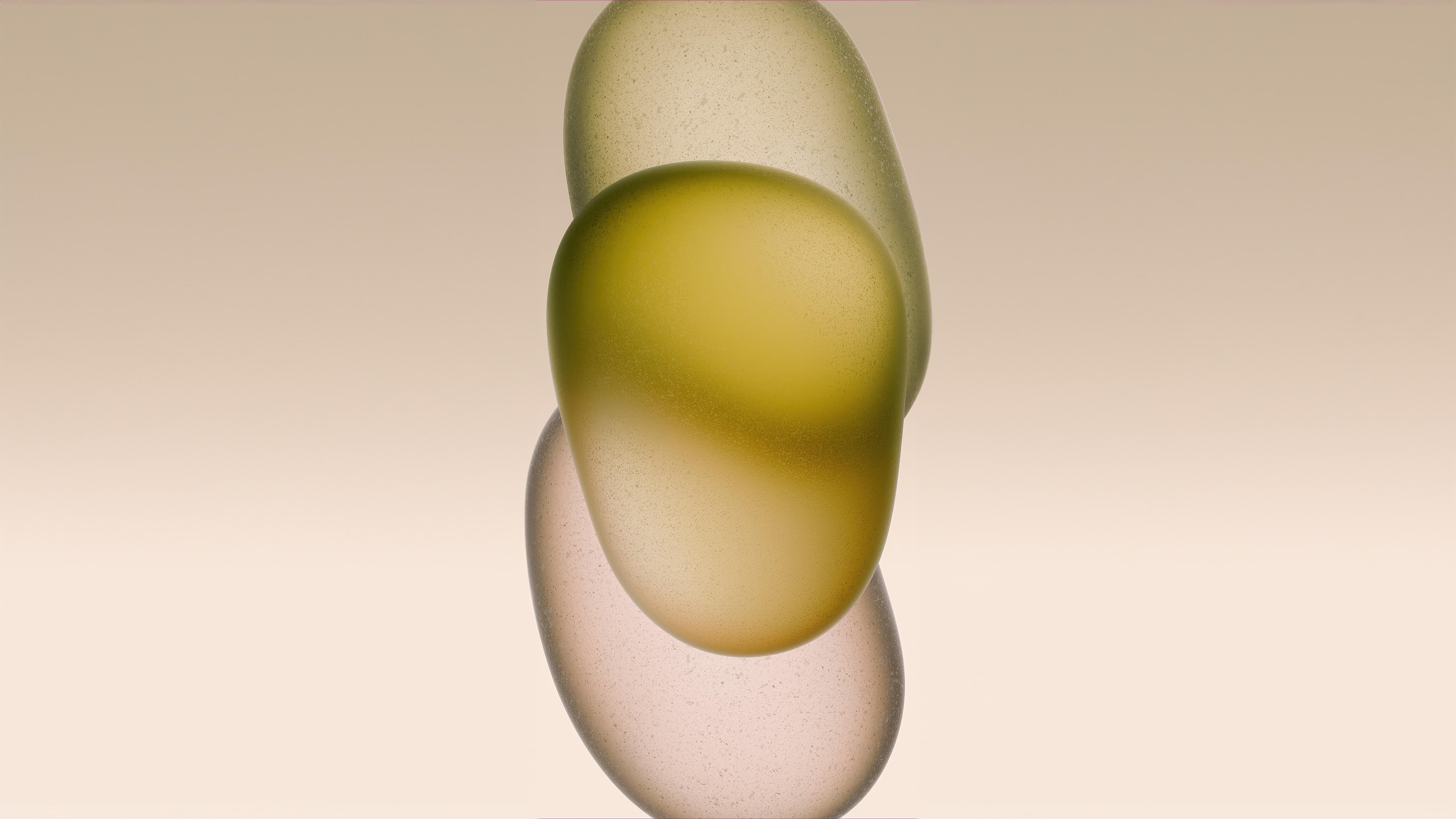 Three frosted glass stones stacked vertically HD Wallpaper