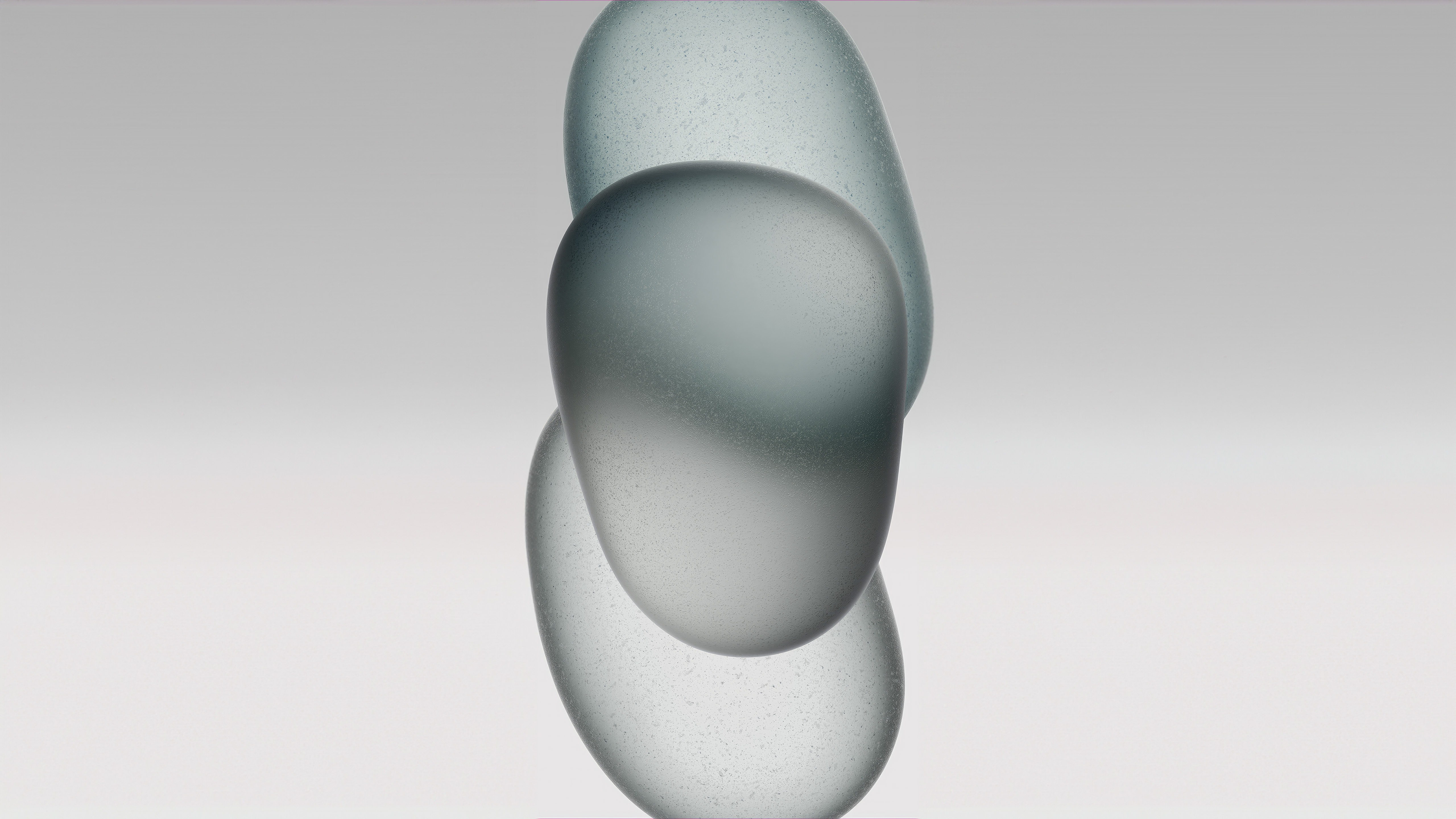 Frosted glass sculpture with smooth, rounded shapes HD Wallpaper