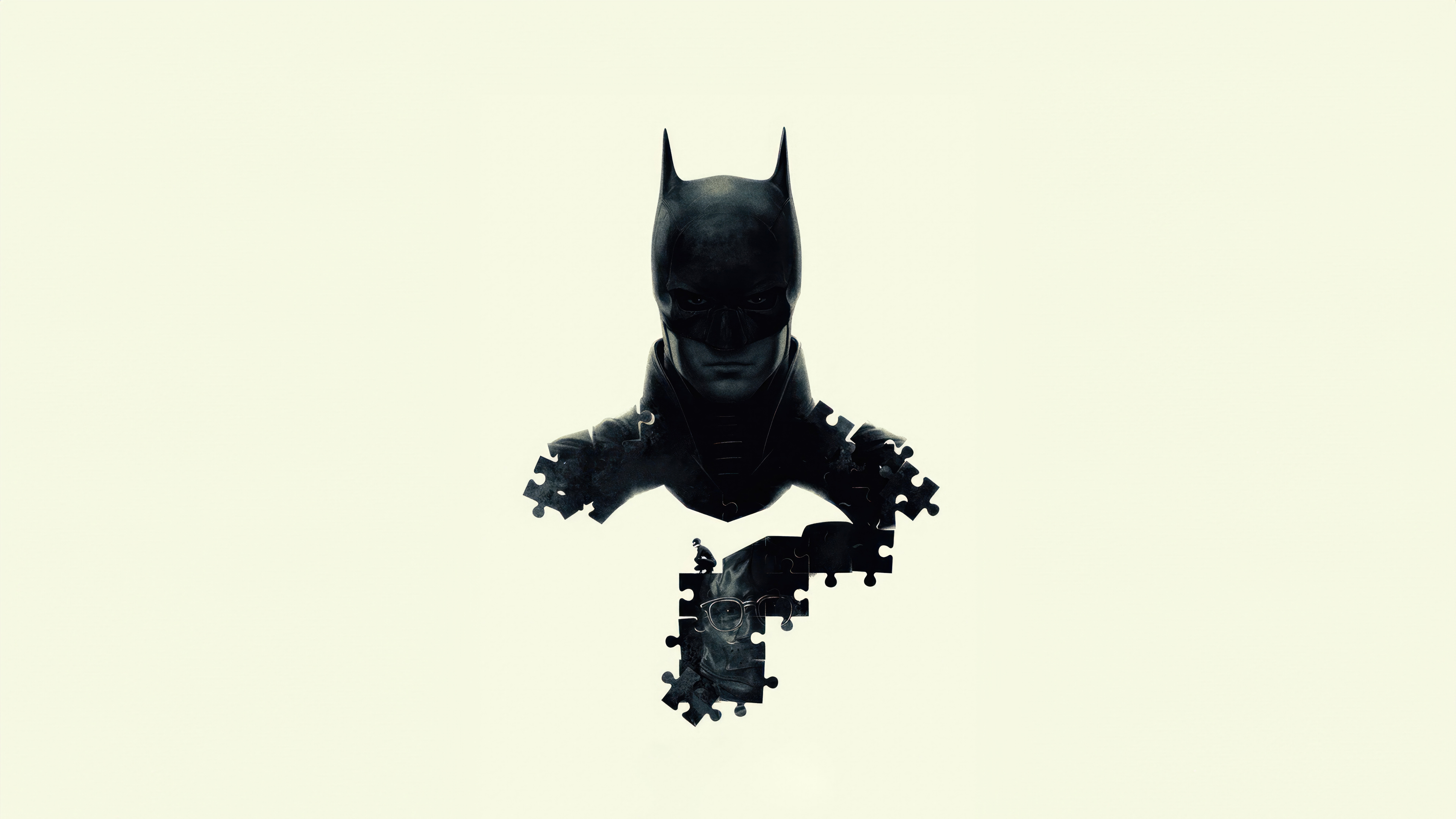 Batman Puzzle Pieces Minimalist Poster HD Wallpaper
