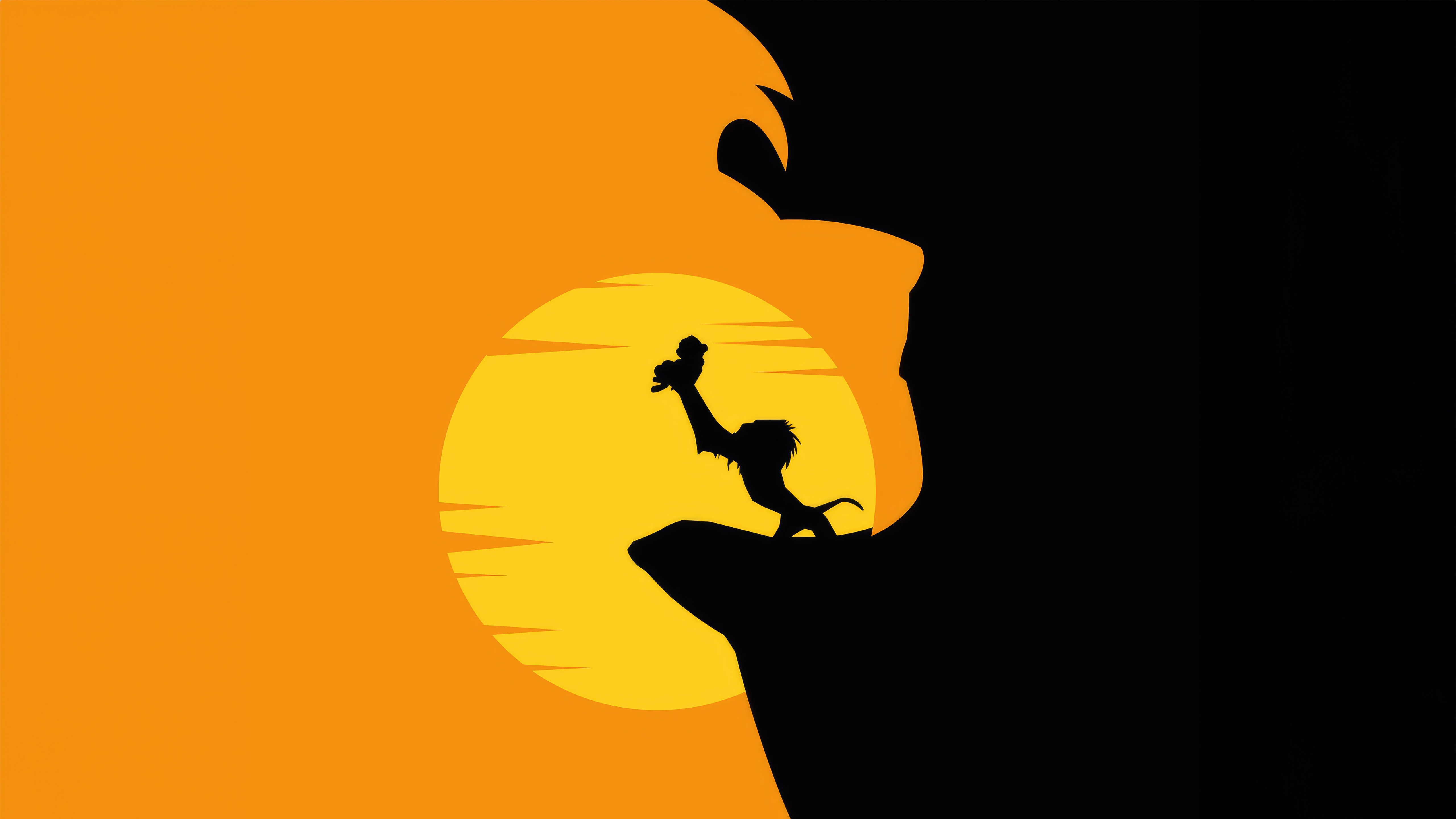 The Lion King Simba Birth Minimalist Silhouette HD Wallpaper