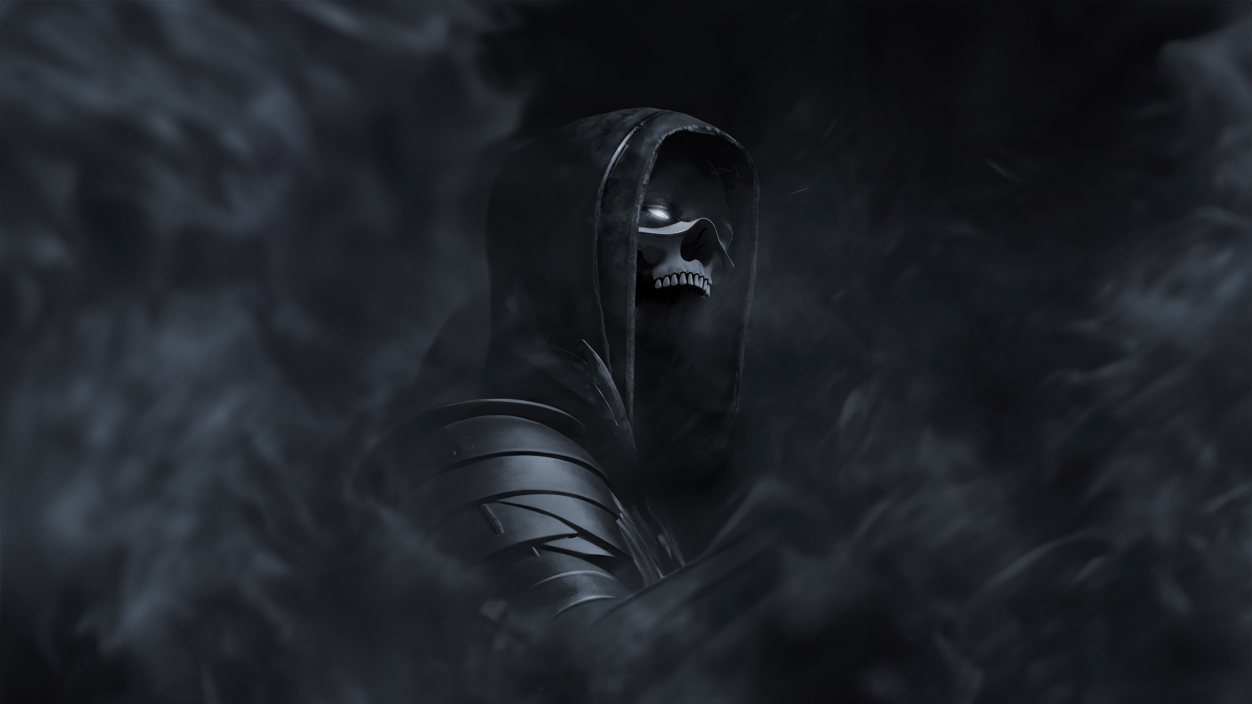 Mortal Kombat 11 Monochrome Skeleton Warrior HD Wallpaper