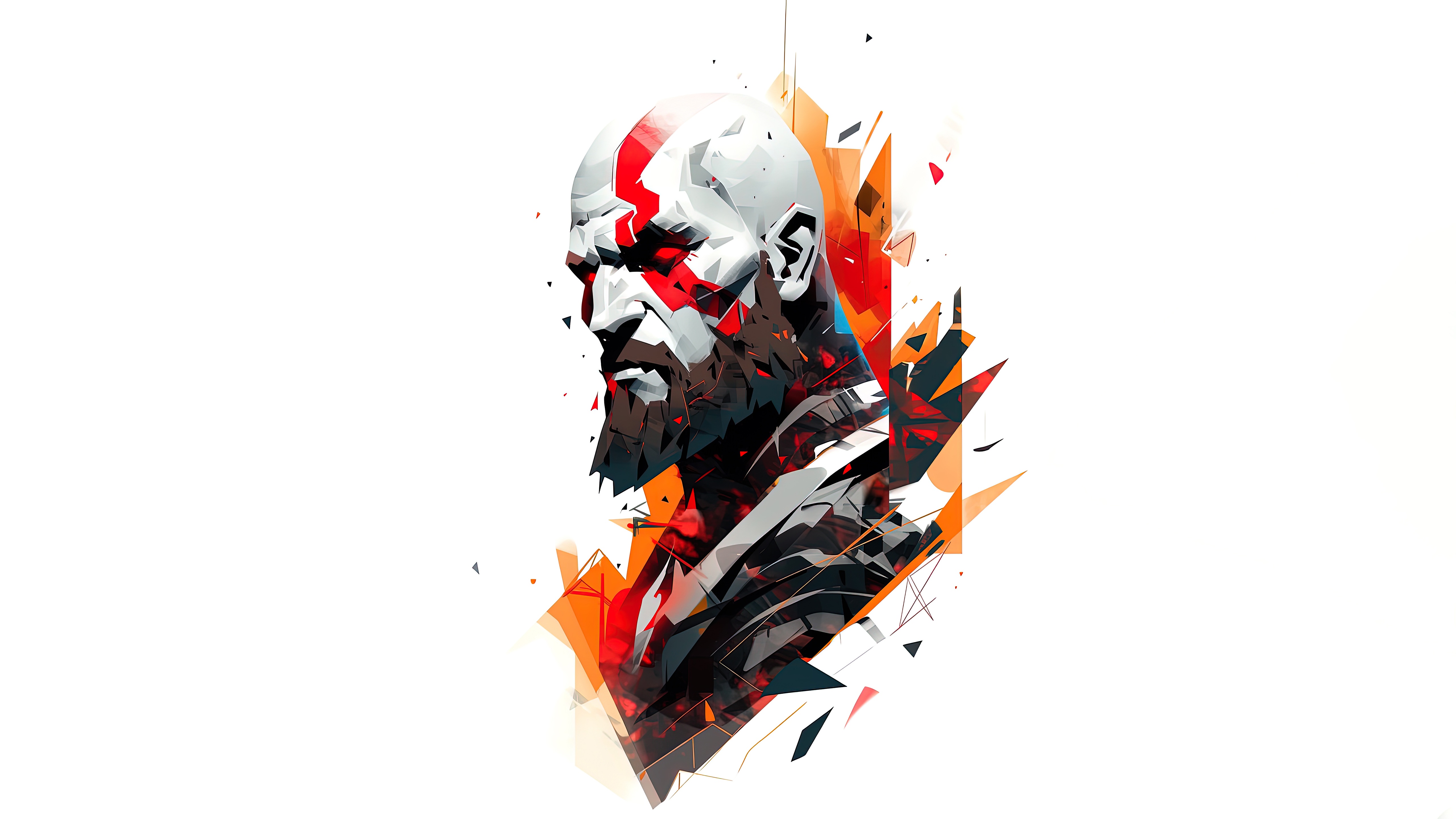 Minimal Kratos Abstract Portrait HD Wallpaper