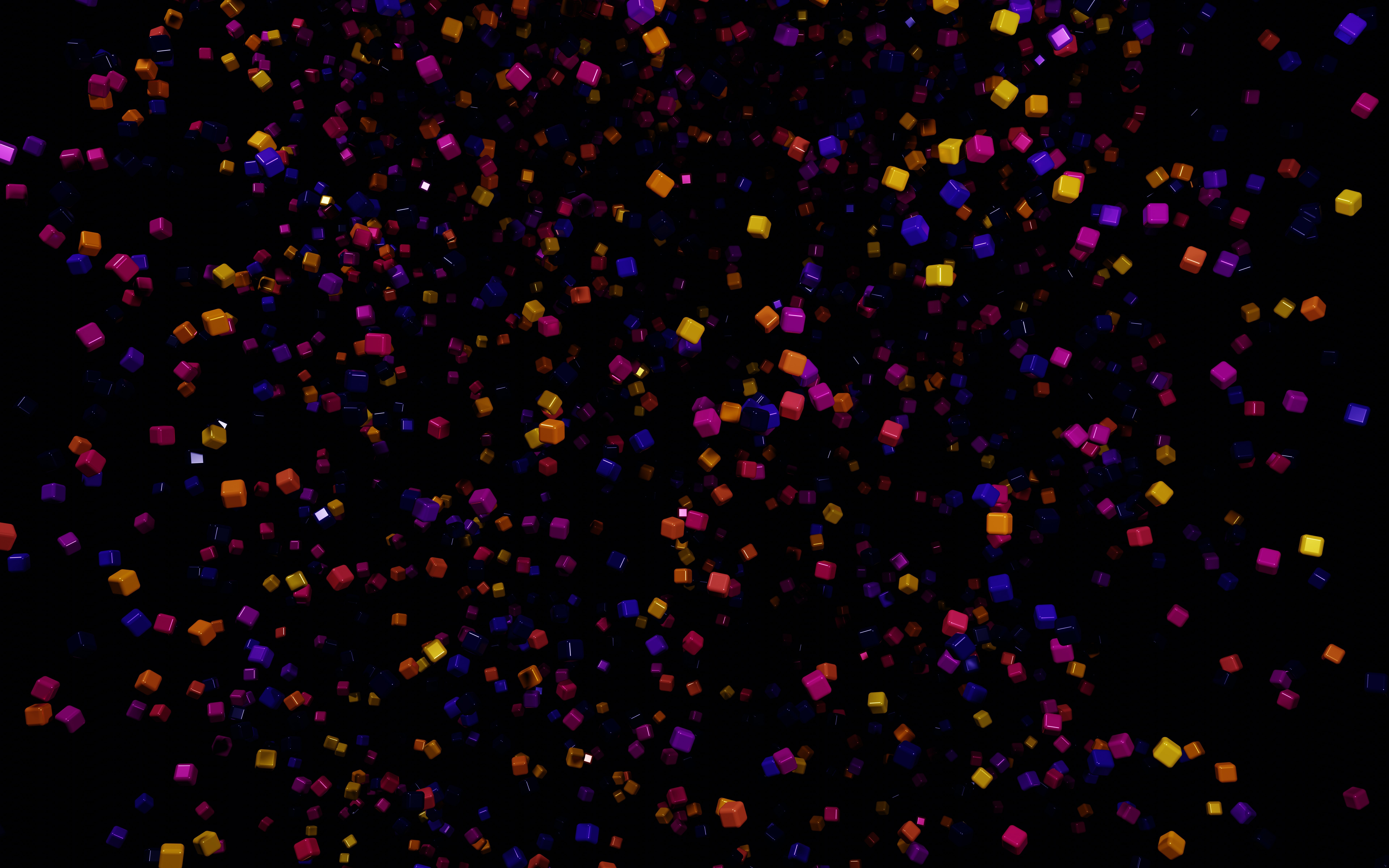 Multicolor cubes abstract background HD Wallpaper
