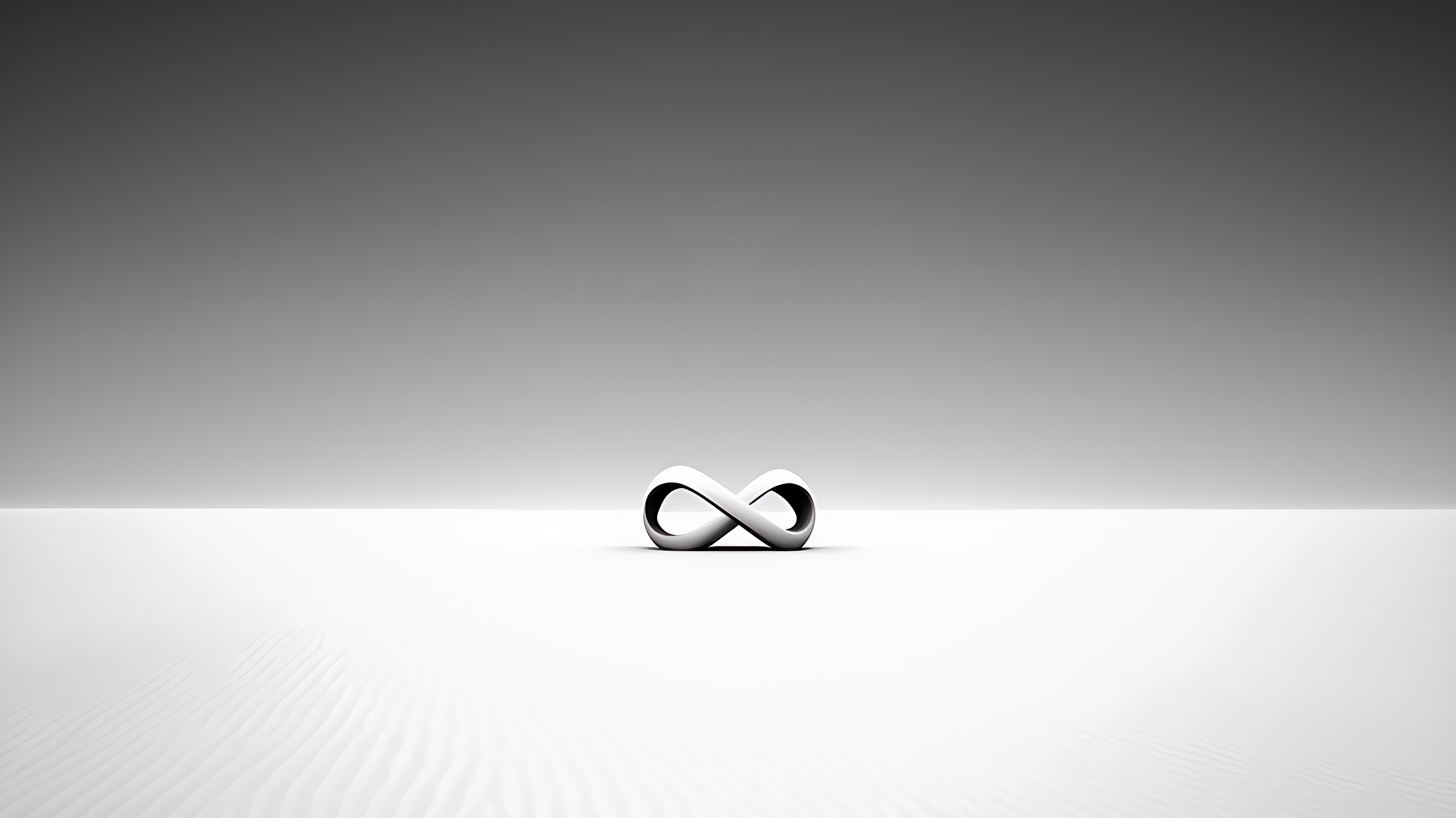 Minimalist Infinity Symbol on White Surface HD Wallpaper