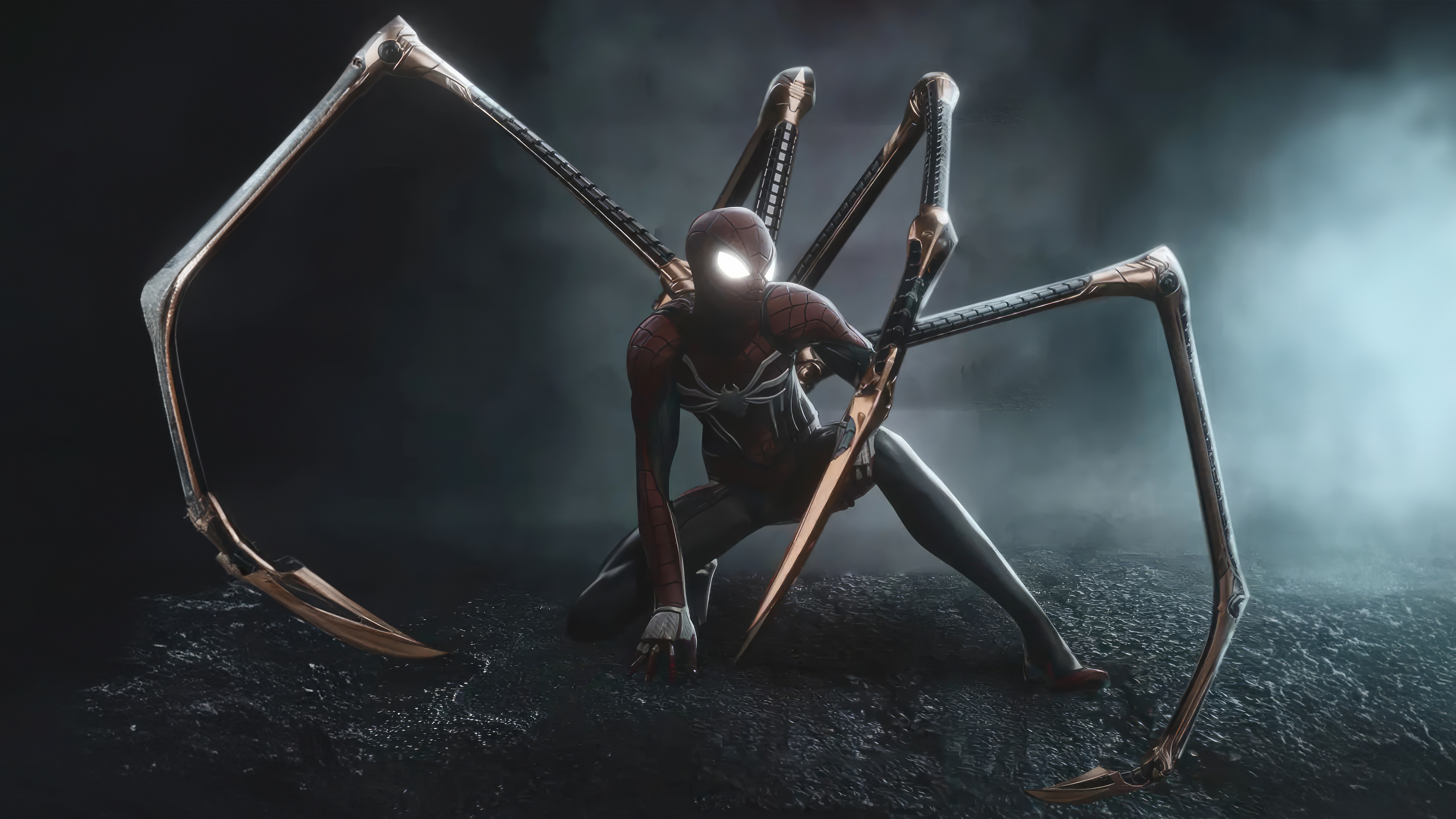 Spider-Man in the Iron Spider Tactical Suit HD Wallpaper