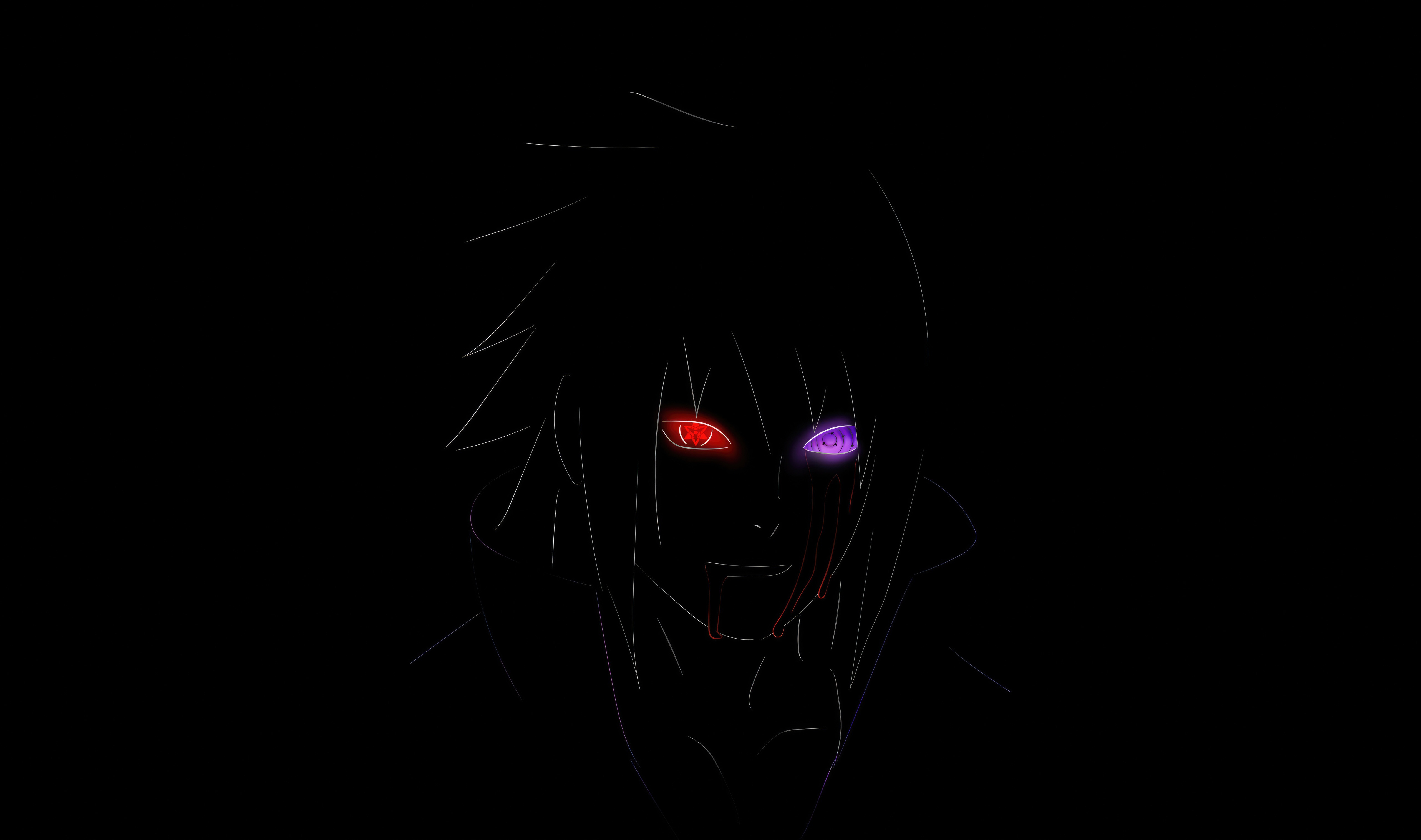 Sasuke Uchiha with Sharingan and Rinnegan HD Wallpaper