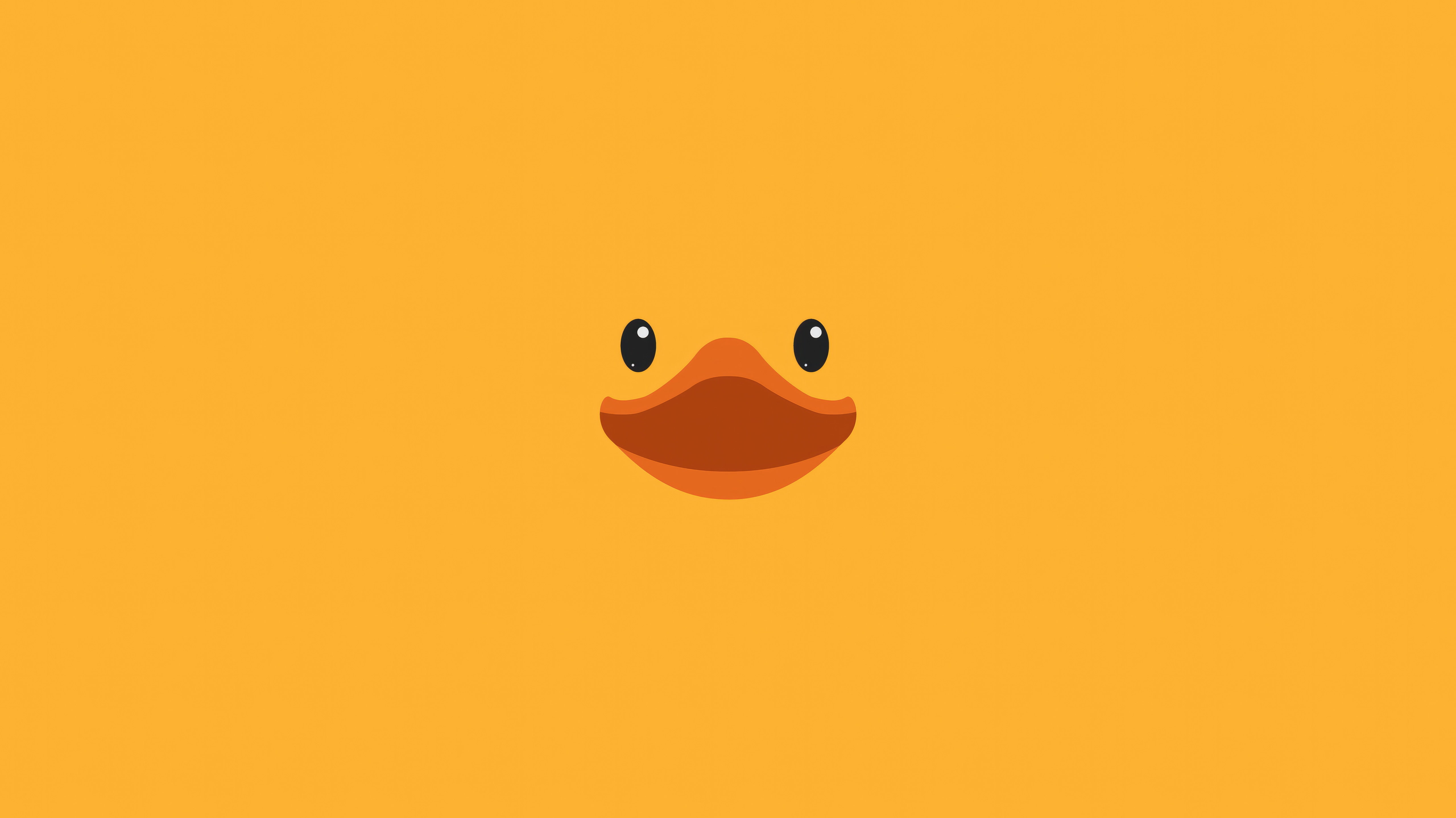 Minimalist Duck Face on Orange Background HD Wallpaper