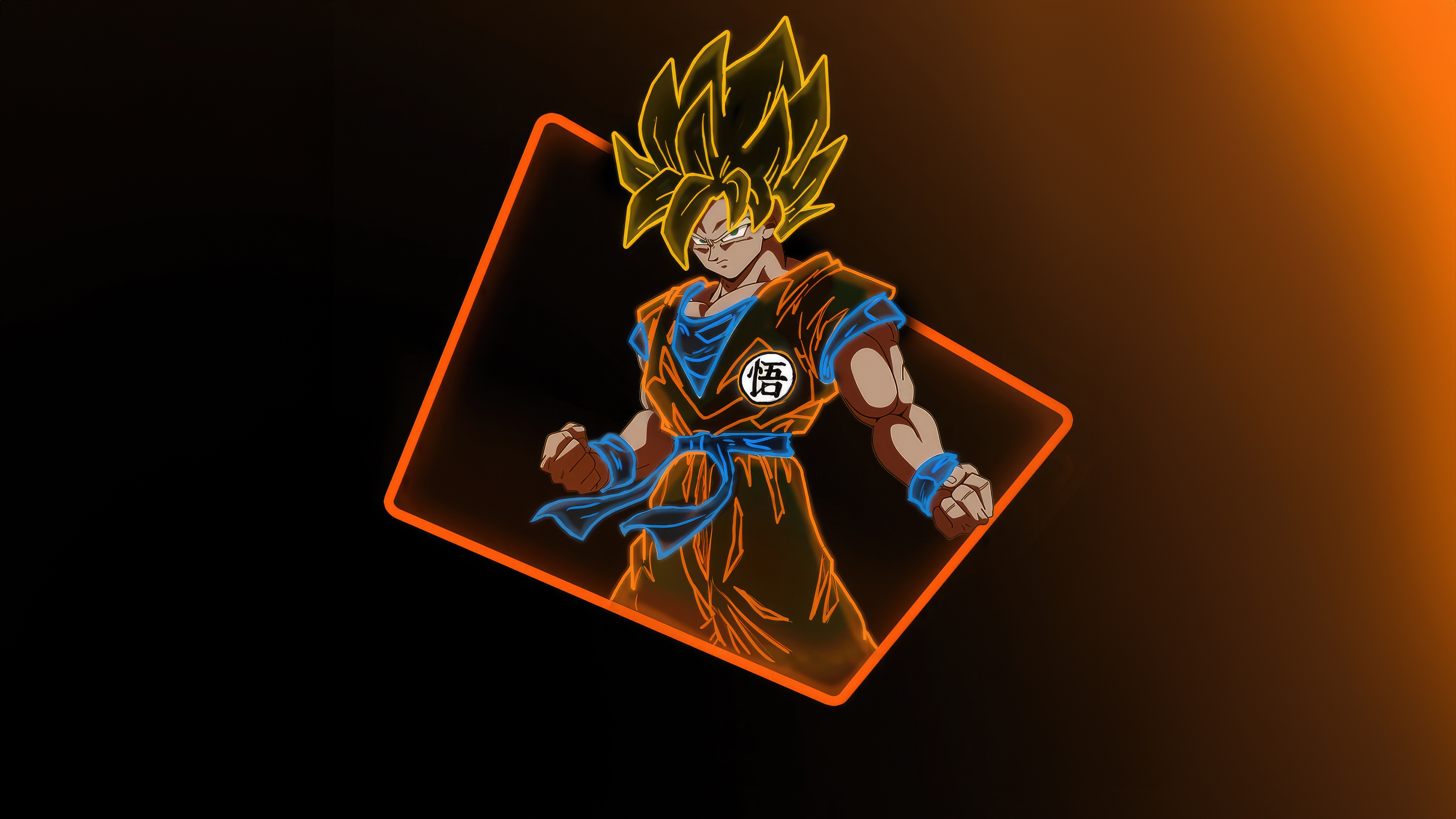 Neon Goku in a Diamond Frame HD Wallpaper
