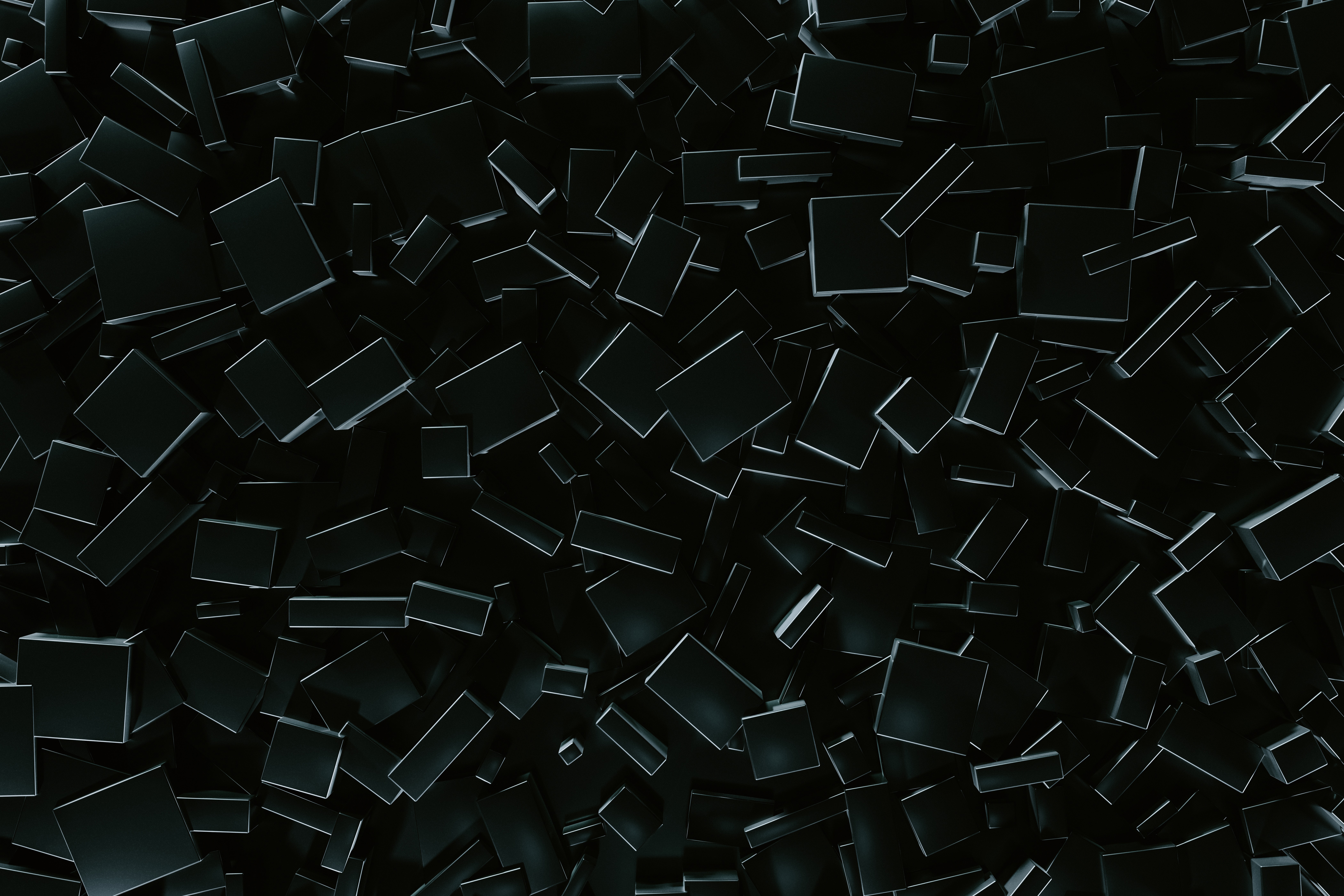 Abstract dark cubes in a random pattern HD Wallpaper