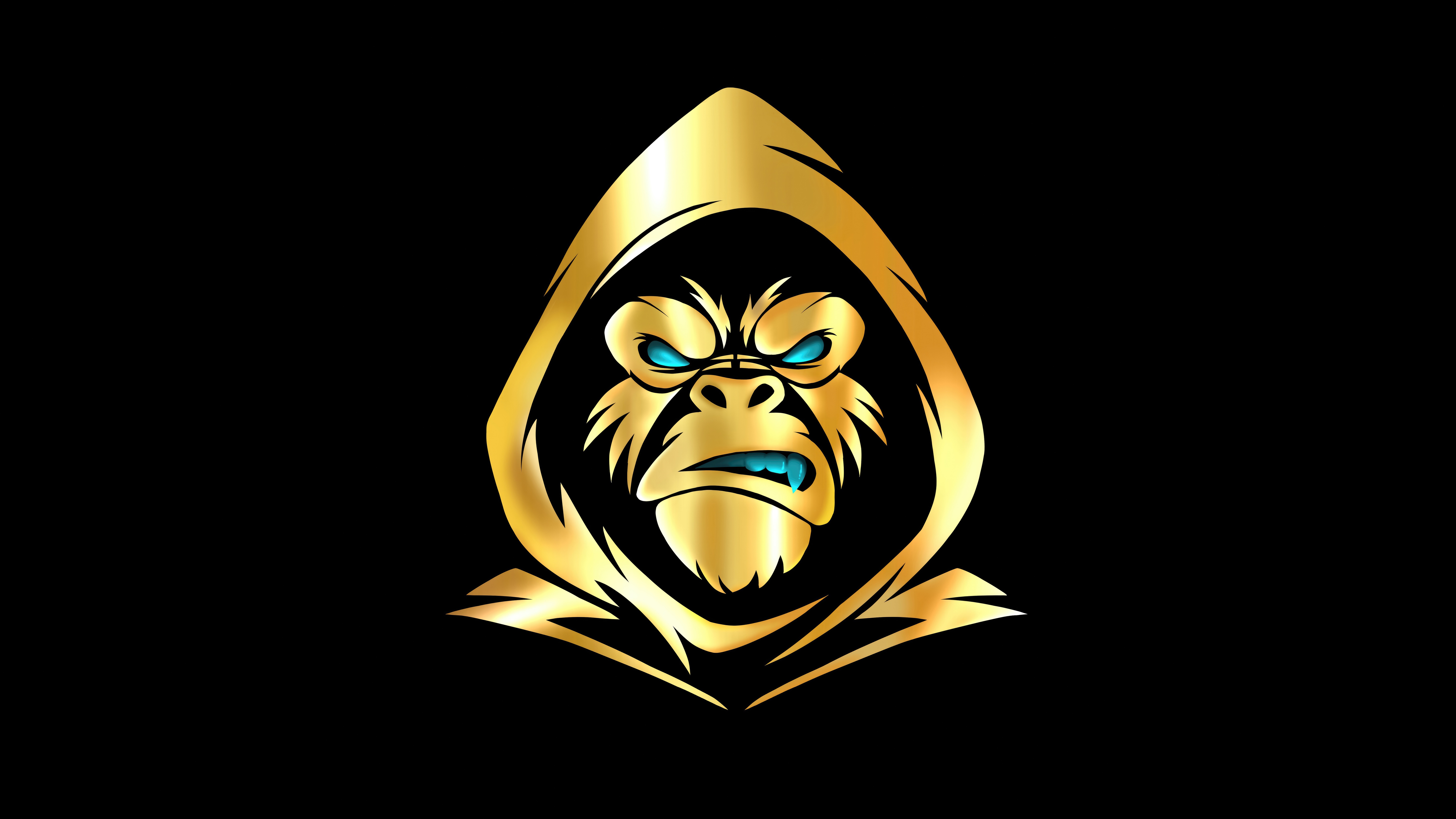 Golden Gorilla with Blue Eyes HD Wallpaper