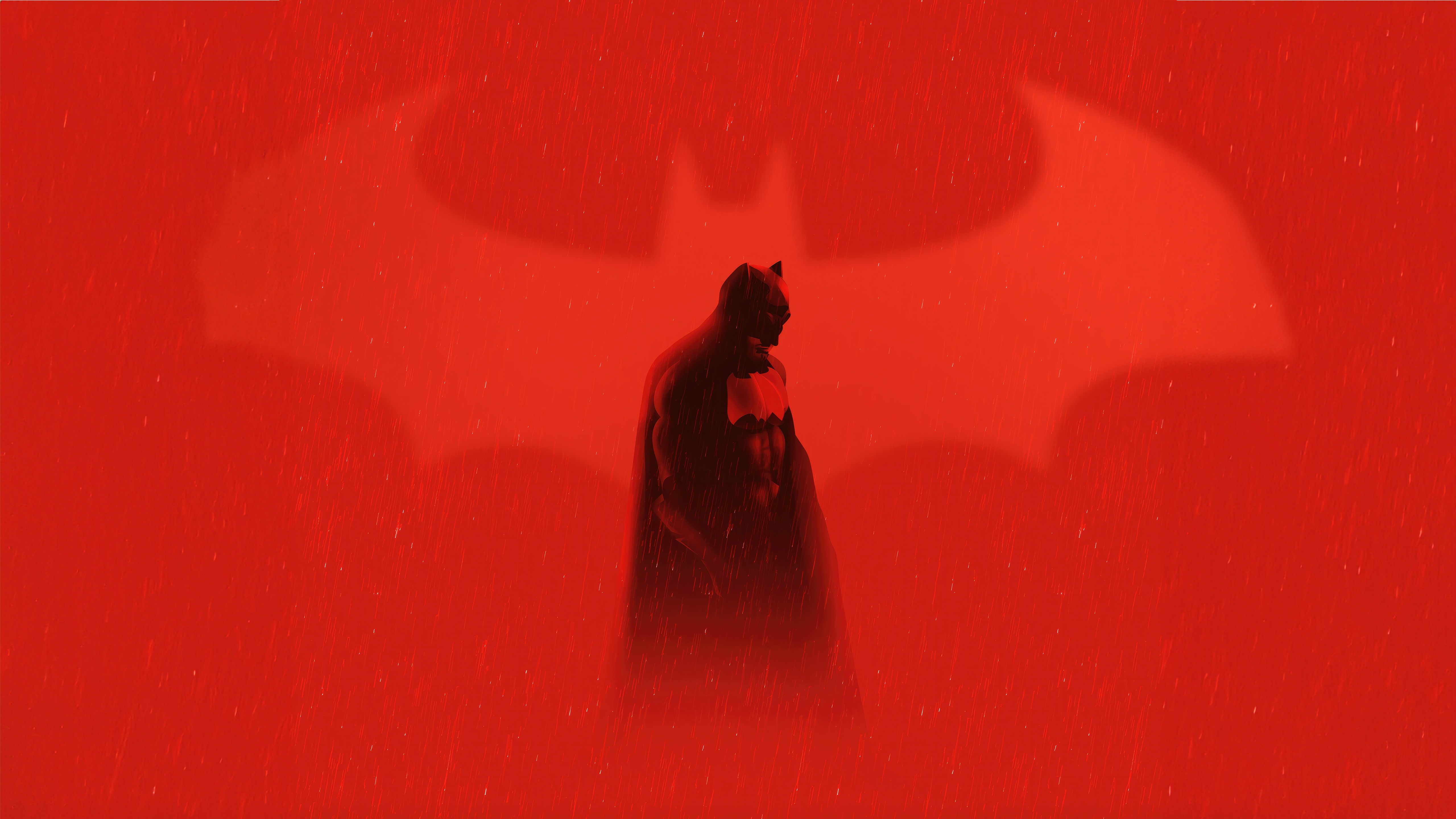 Batman Silhouette with Bat Symbol HD Wallpaper