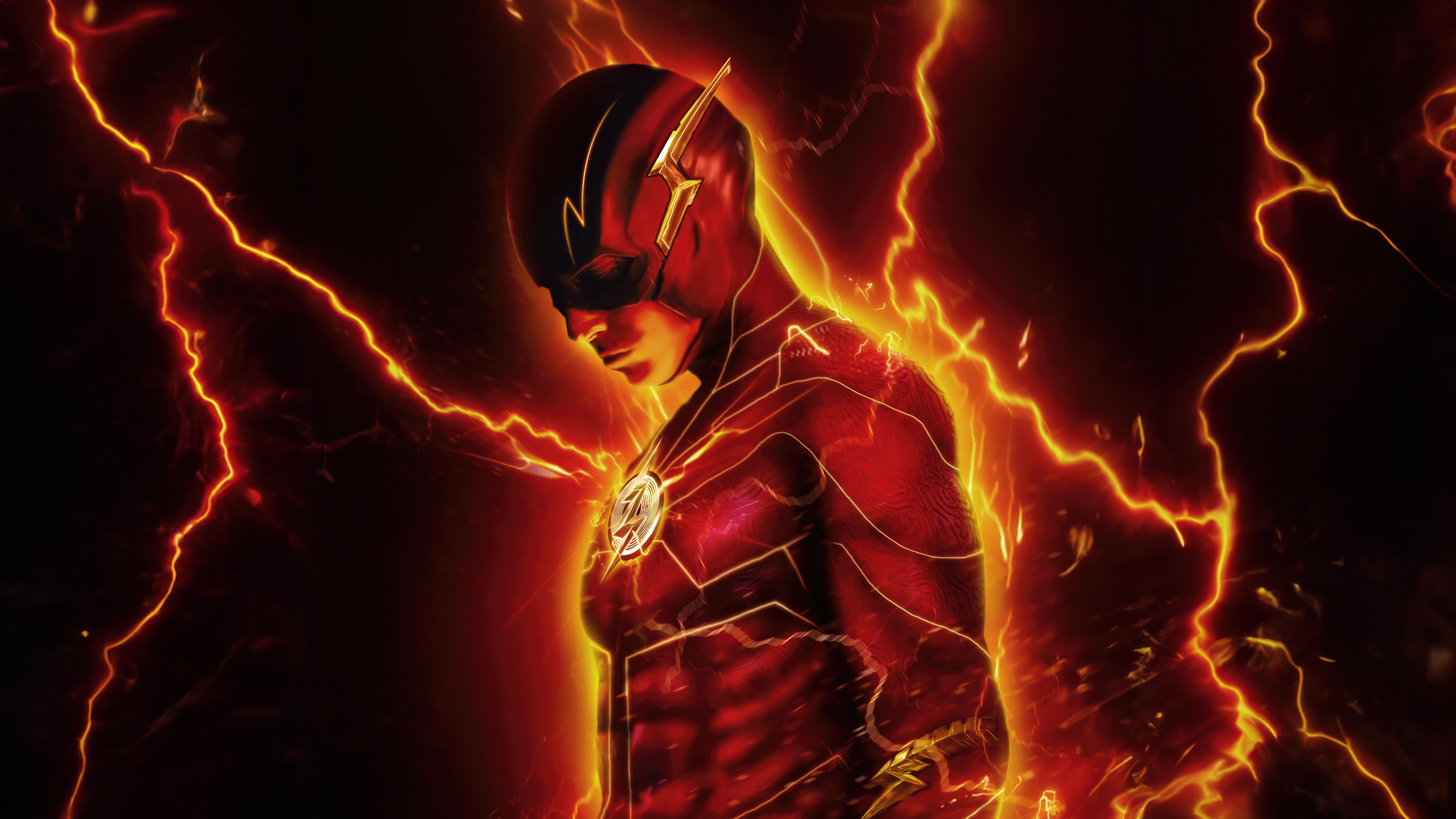 The Flash surrounded by lightning HD Wallpaper
