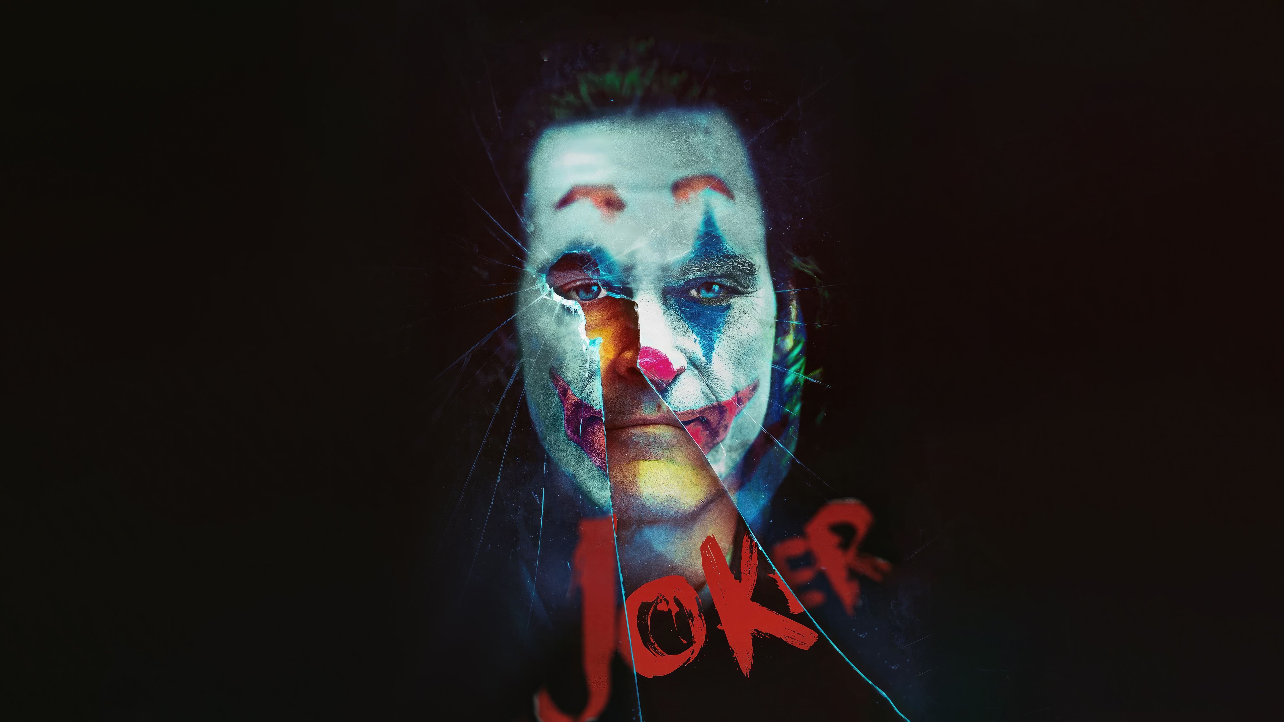 Joker movie poster with cracked face HD Wallpaper