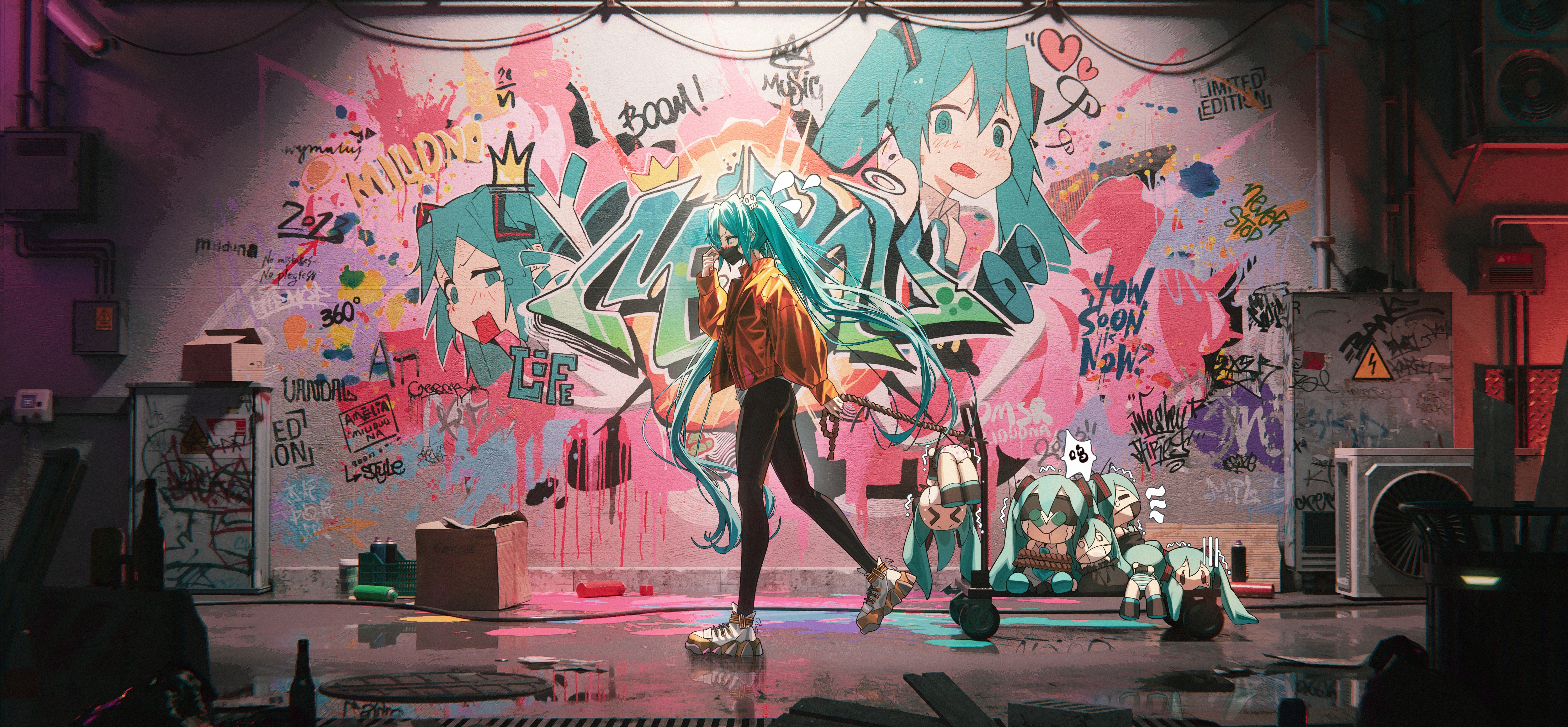 Hatsune Miku Graffiti Alley HD Wallpaper