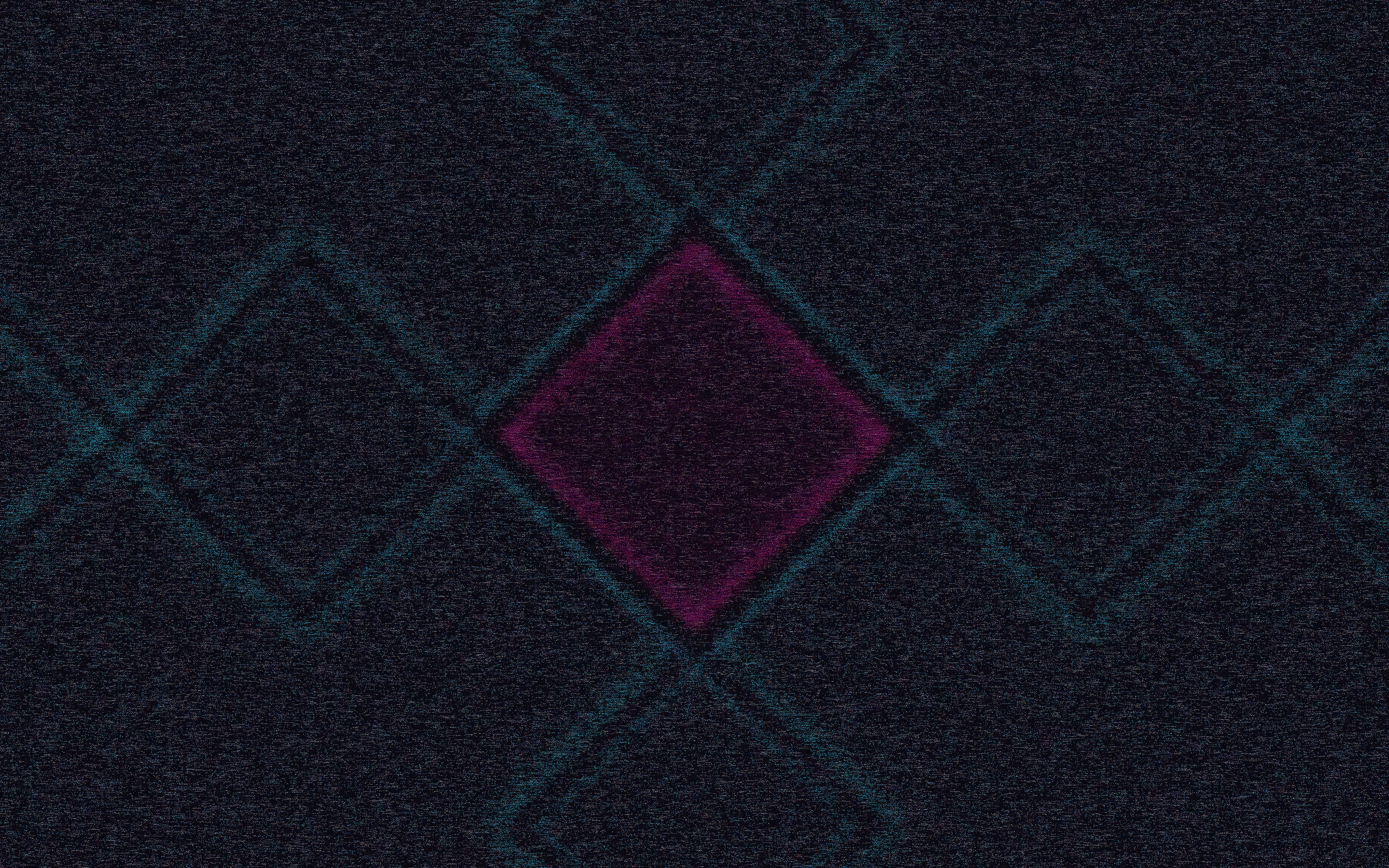Dark abstract pattern with purple and teal diamonds HD Wallpaper