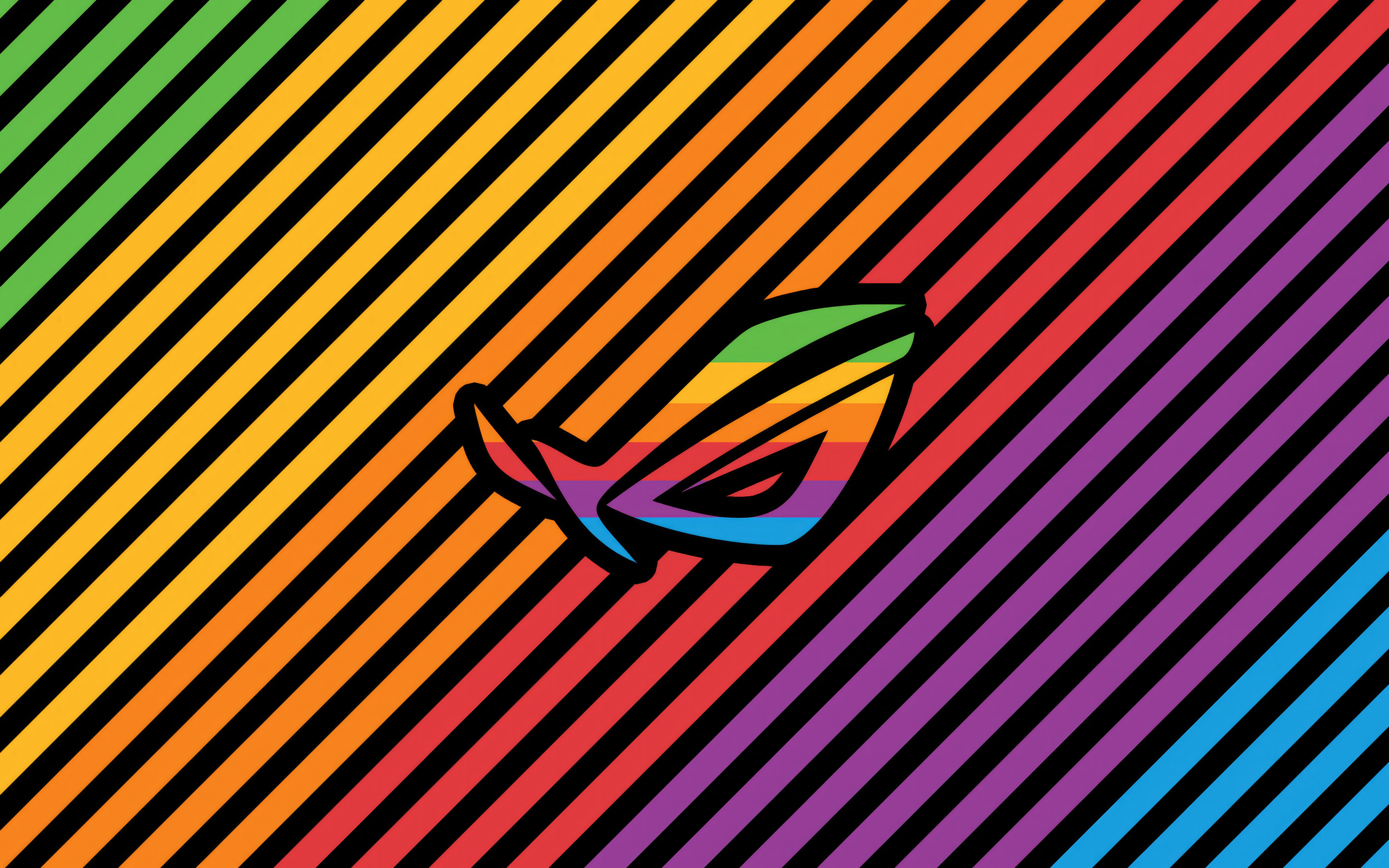 Republic of Gamers logo with rainbow stripes HD Wallpaper