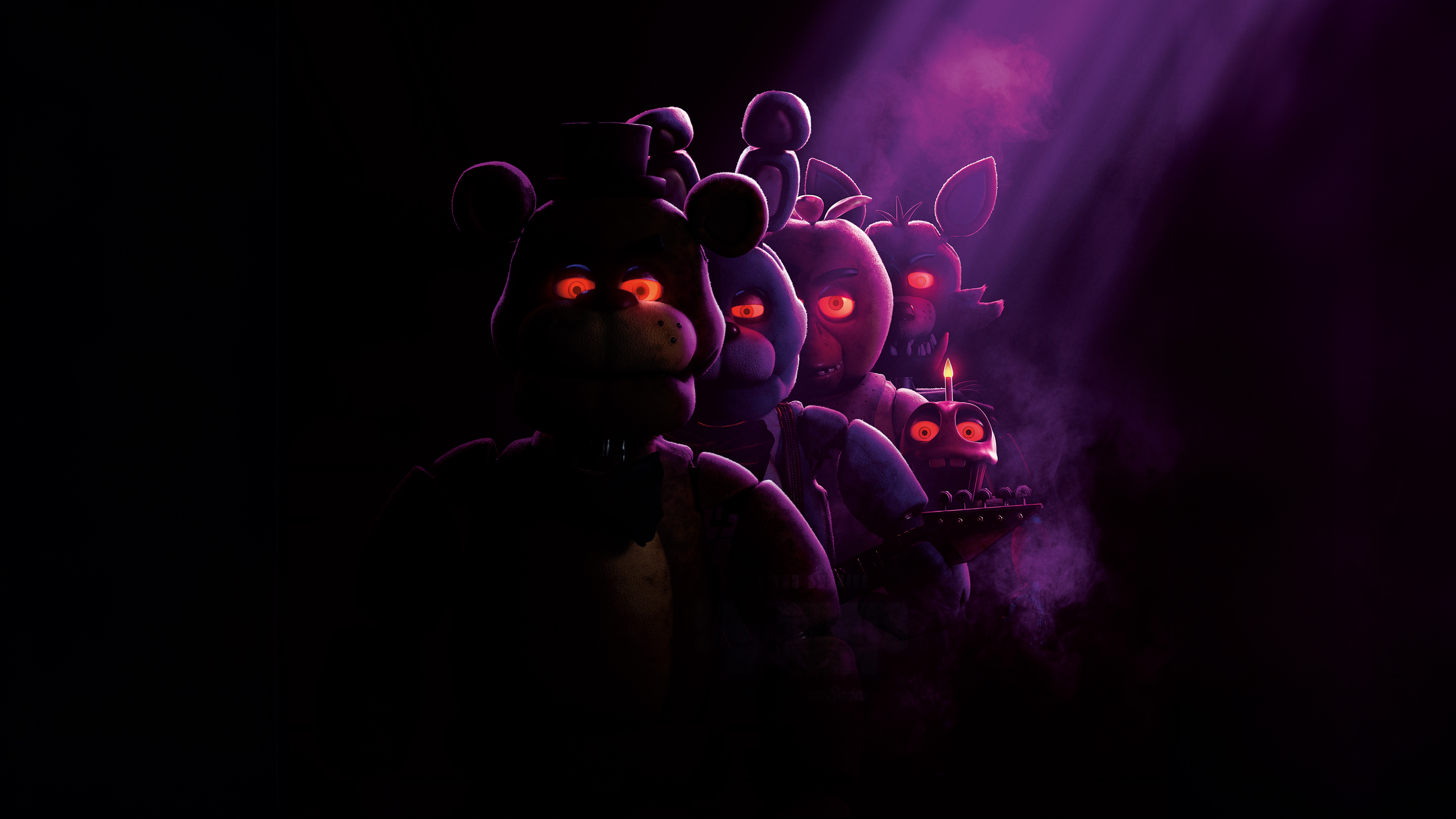 Five Nights at Freddy's Animatronics in Purple Light HD Wallpaper