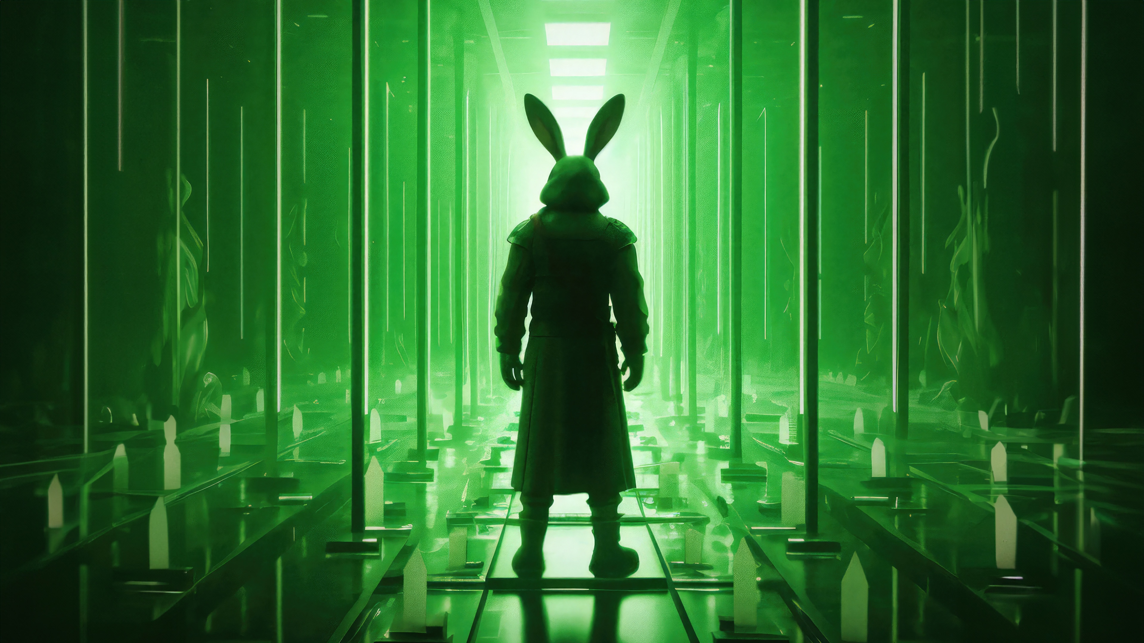 The Matrix Knock Knock Rabbit Man HD Wallpaper