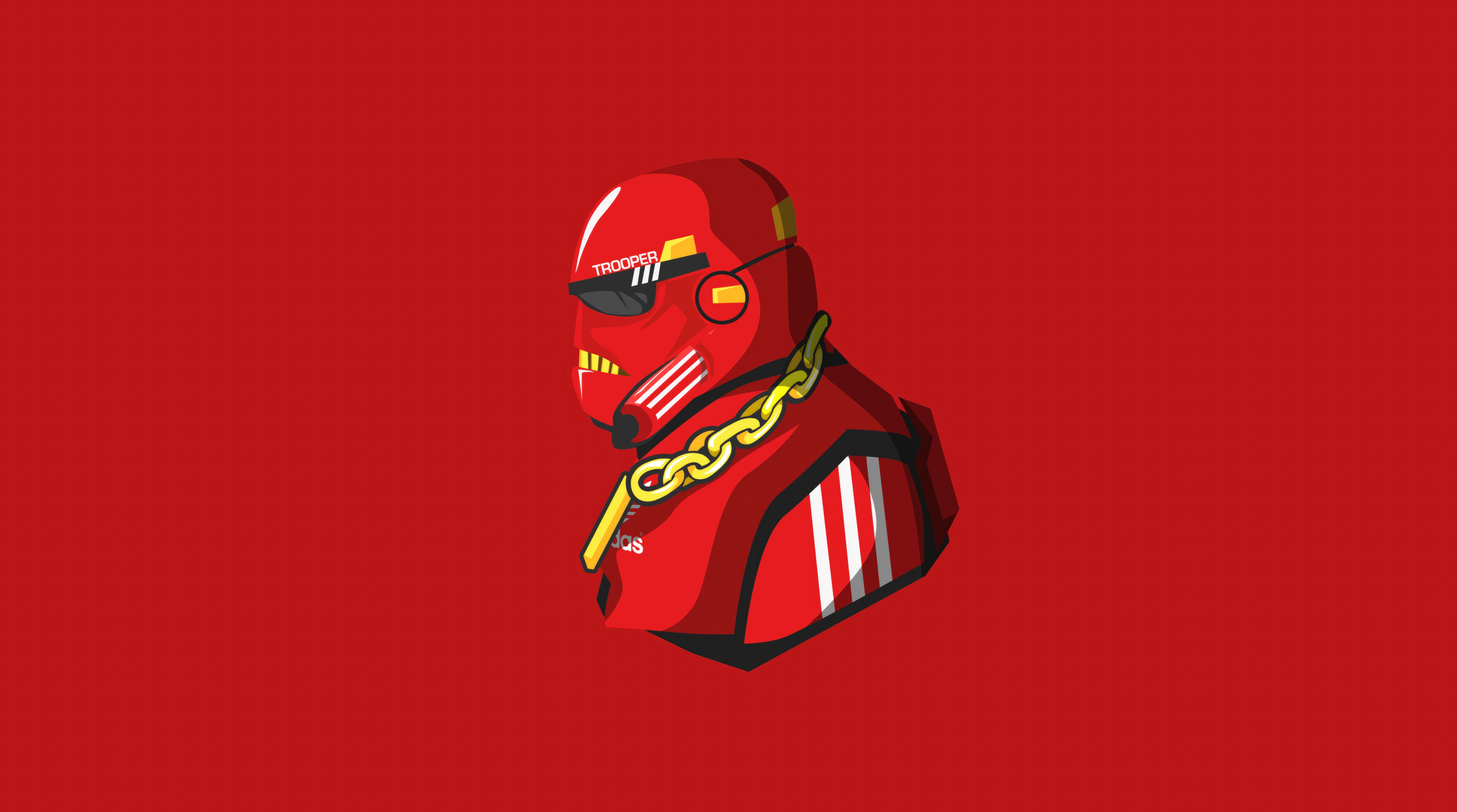 Red Stormtrooper with Adidas Accents and Gold Chain HD Wallpaper