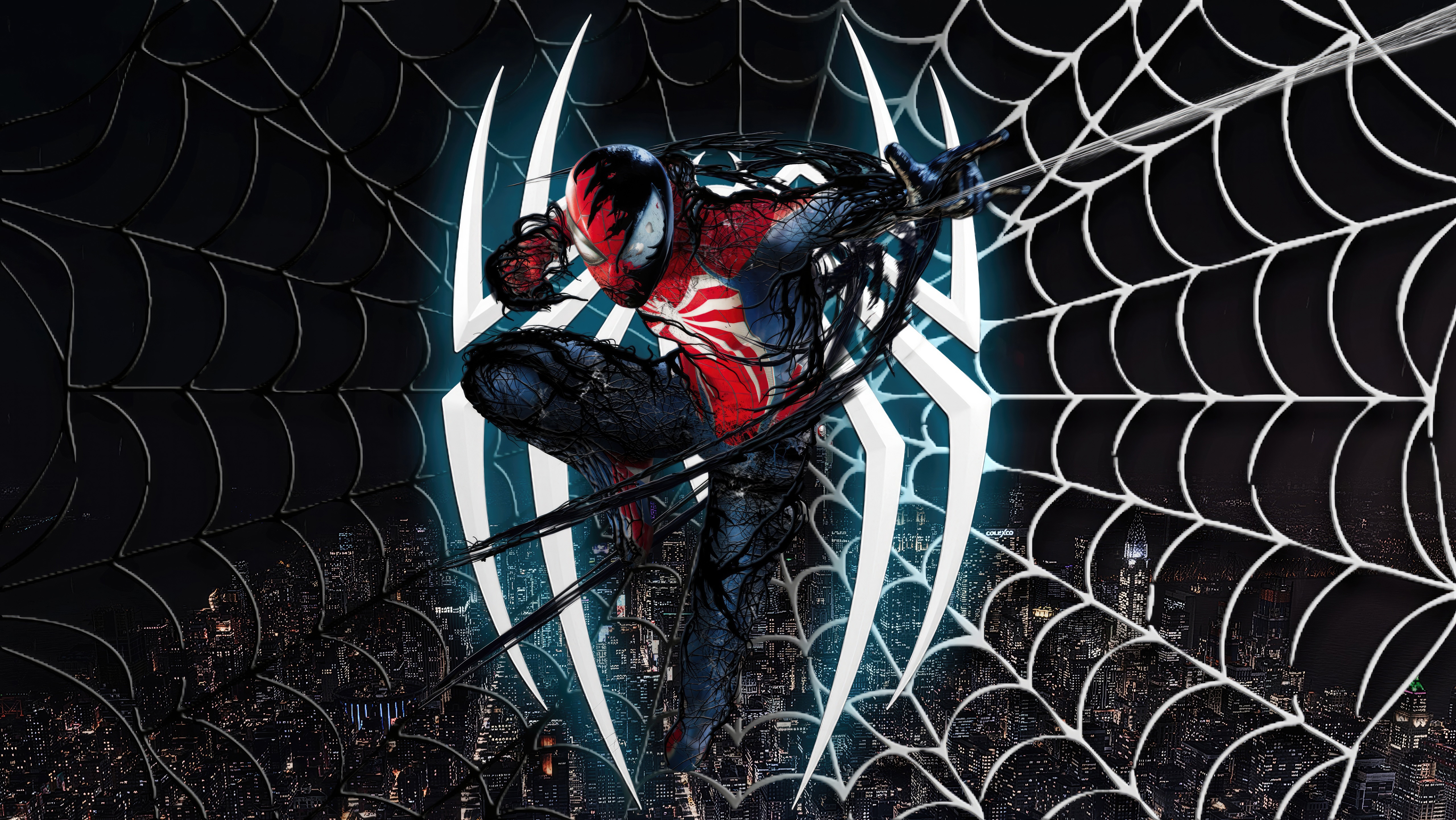 Spider-Man with Venom Symbiote HD Wallpaper