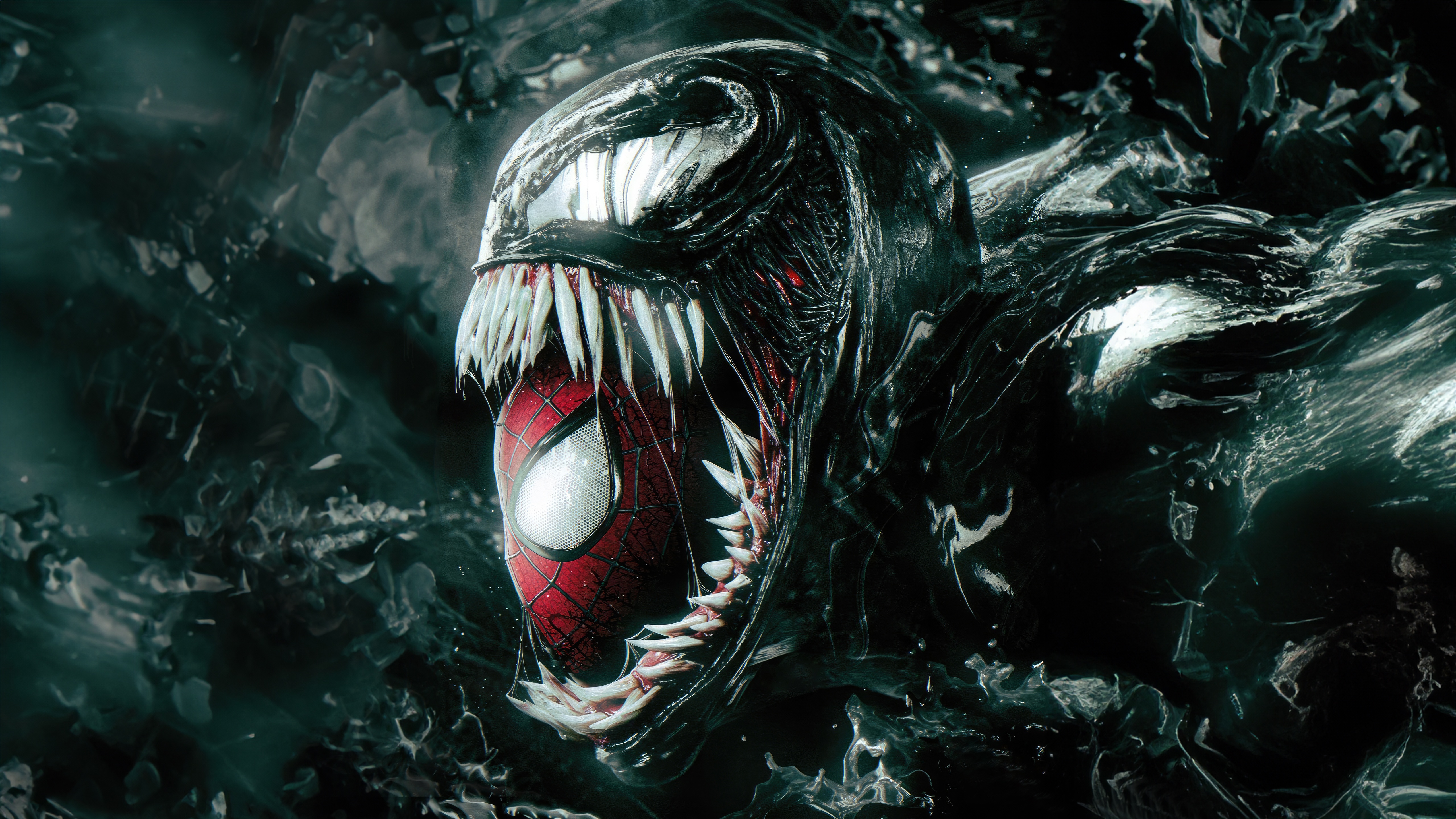 Venom consuming Spider-Man HD Wallpaper