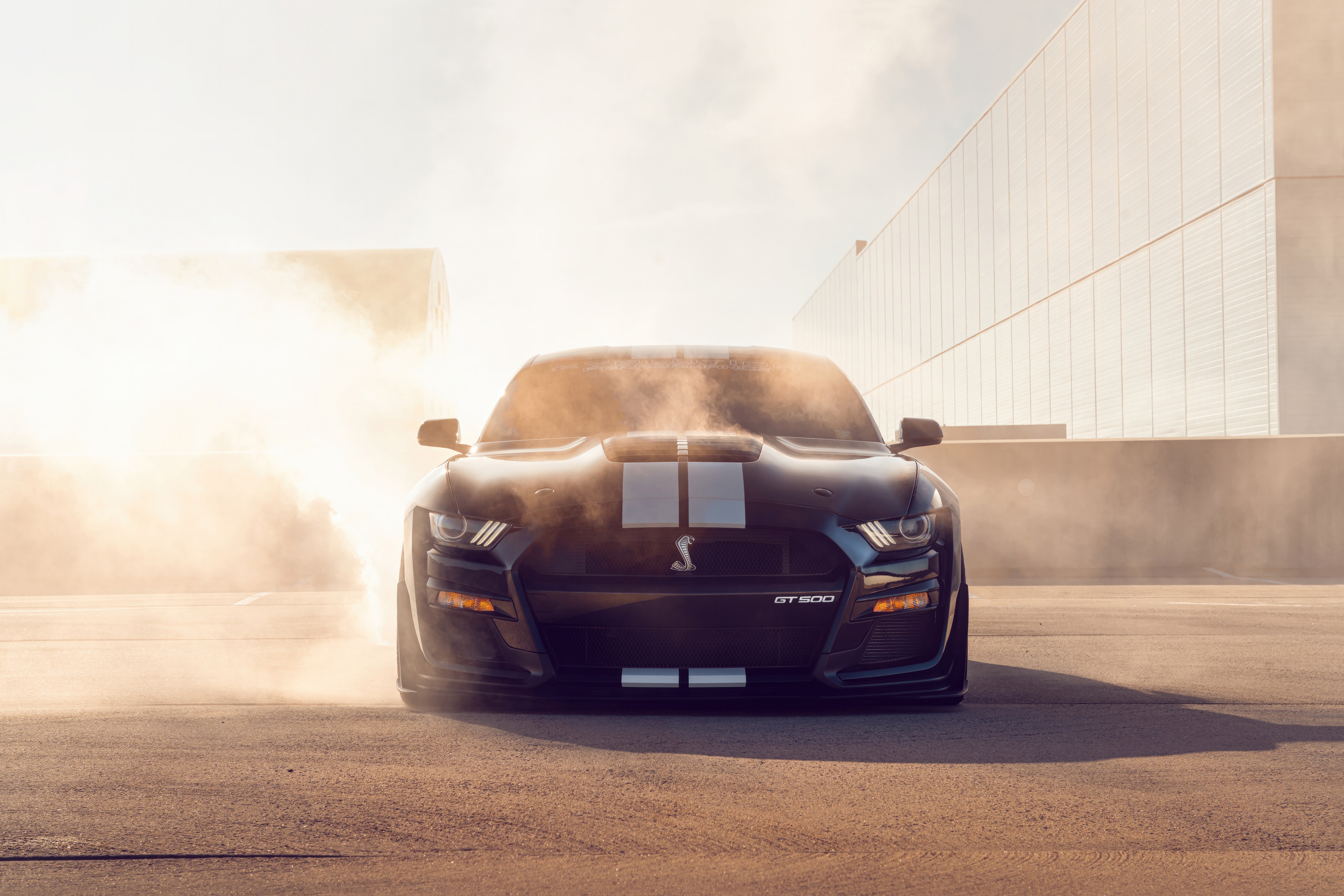 Ford Mustang Shelby GT500 with smoke HD Wallpaper