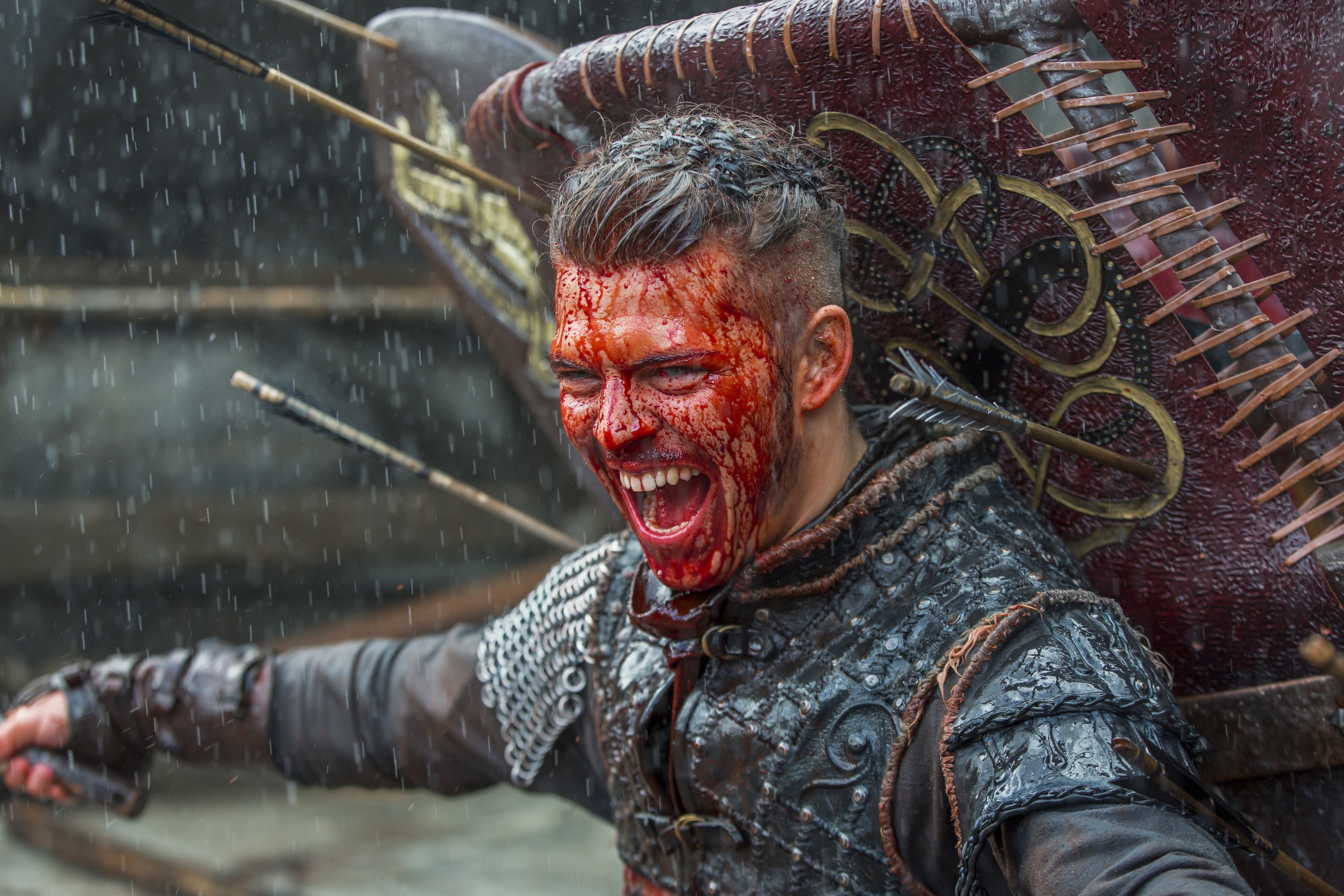 Vikings Warrior Covered in Blood in 4K HD Wallpaper