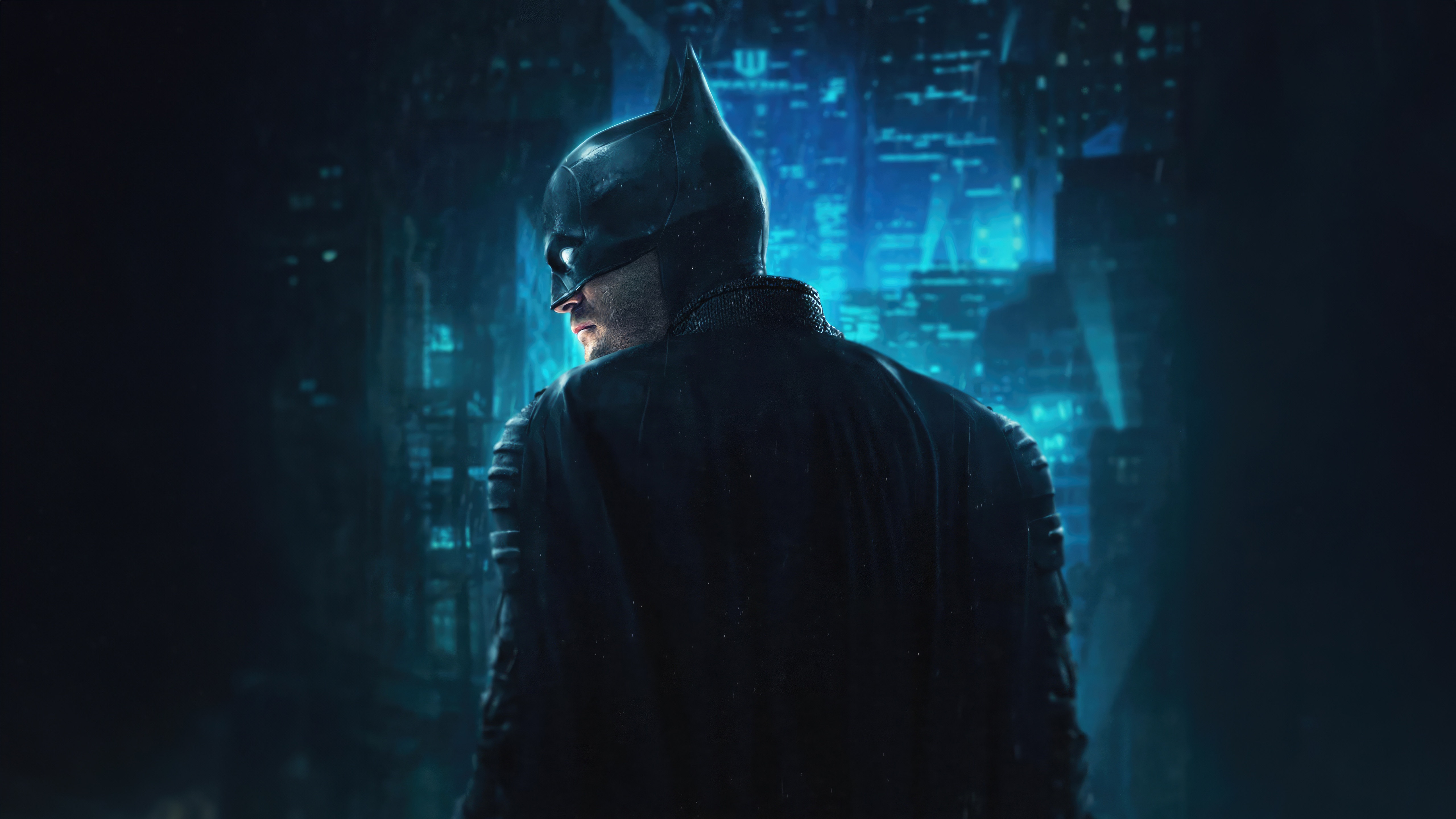 Robert Pattinson as Batman in Gotham City HD Wallpaper