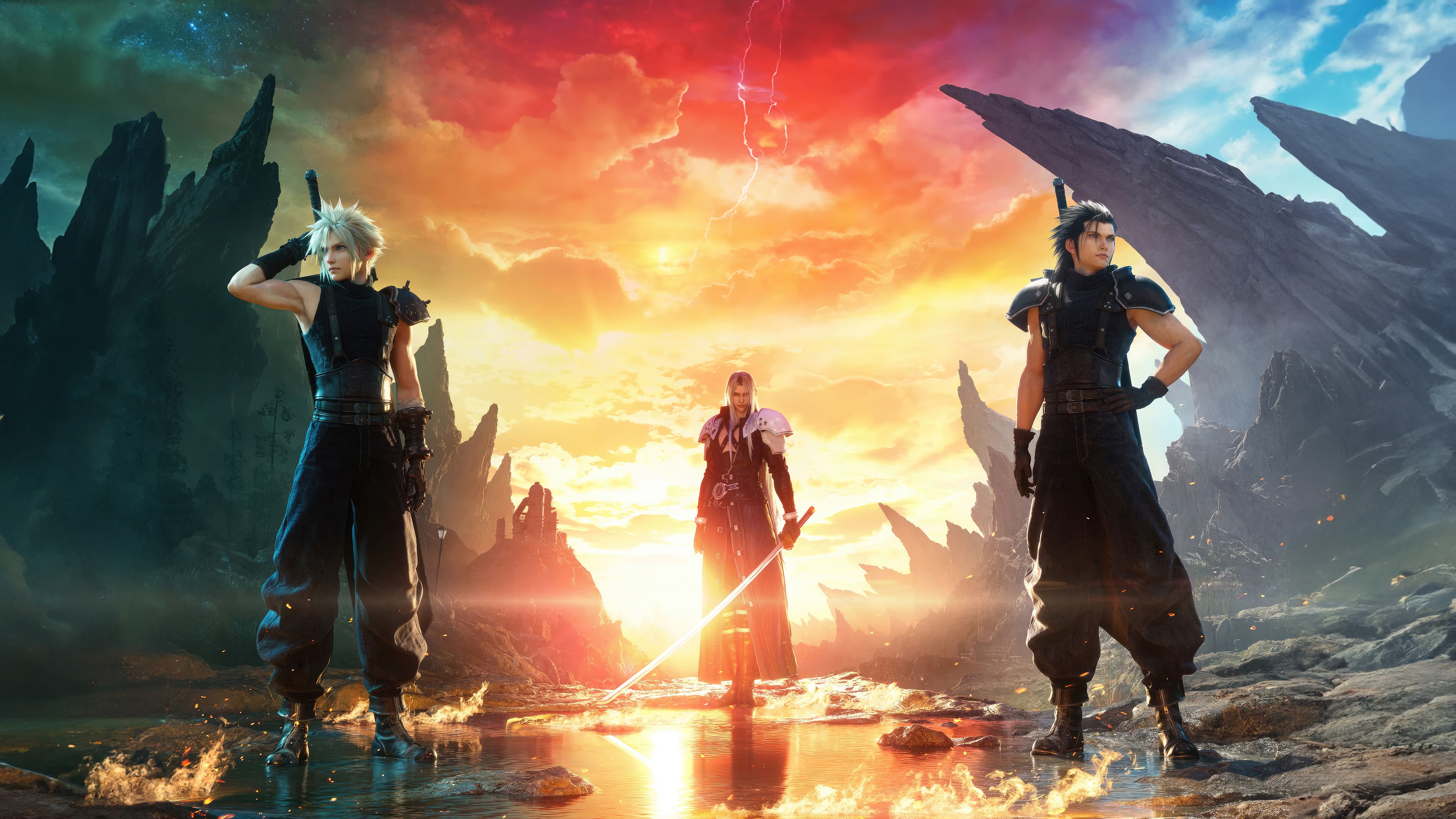 Final Fantasy VII Remake and Rebirth Characters HD Wallpaper