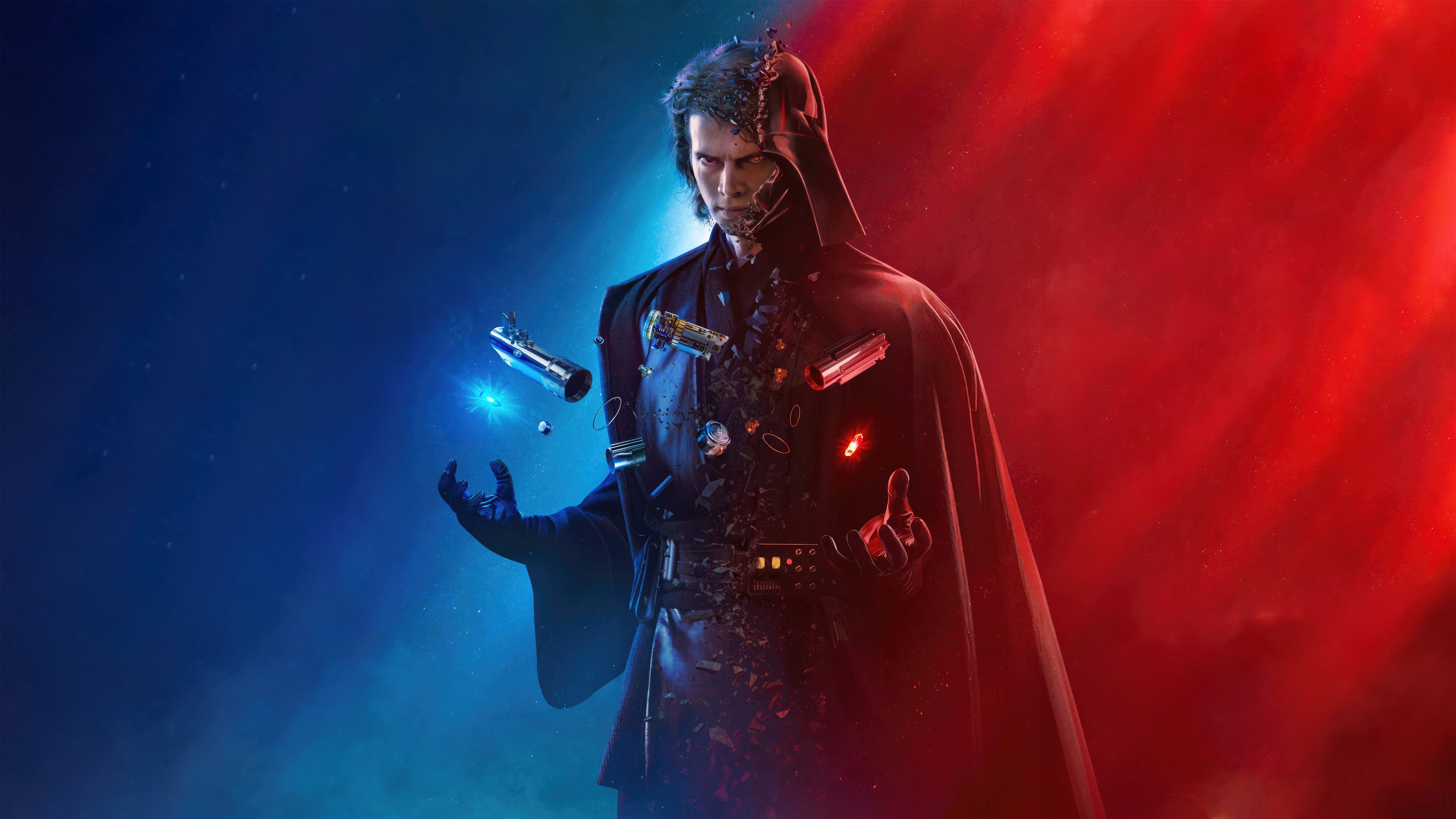 Anakin Skywalker split between light and dark HD Wallpaper