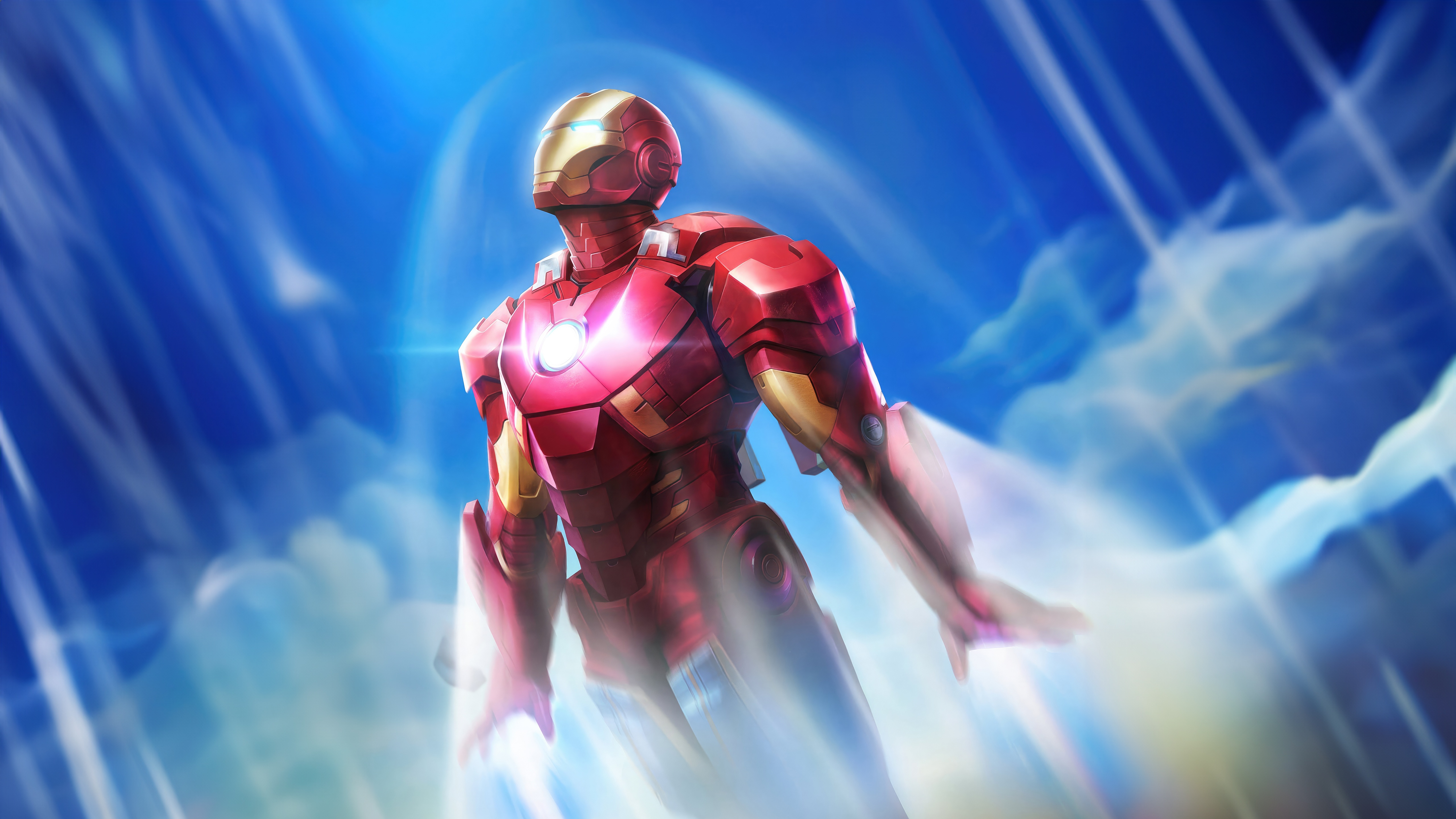Iron Man Flying Through Clouds HD Wallpaper