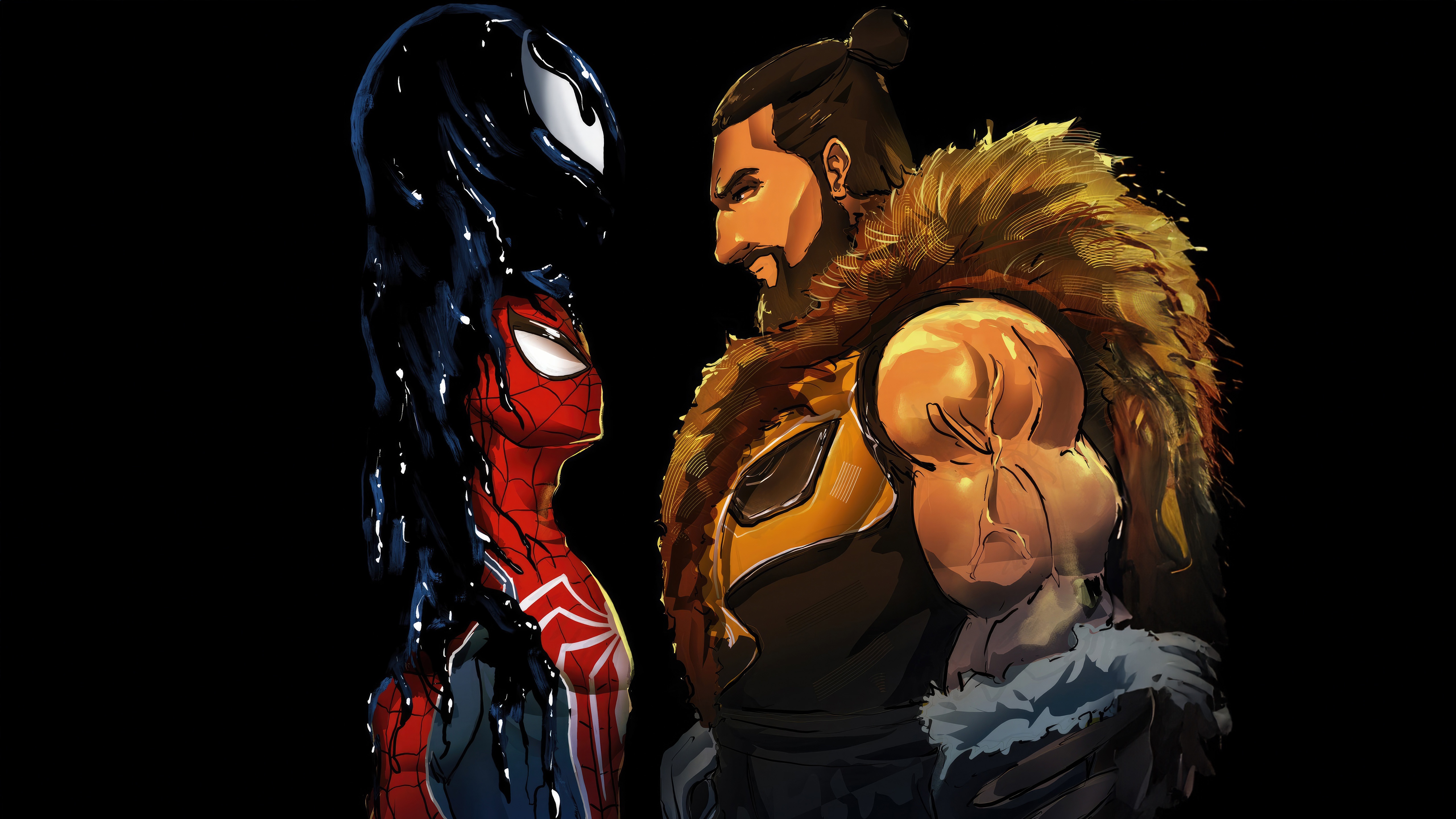 Spider-Man and Kraven the Hunter Face Off HD Wallpaper