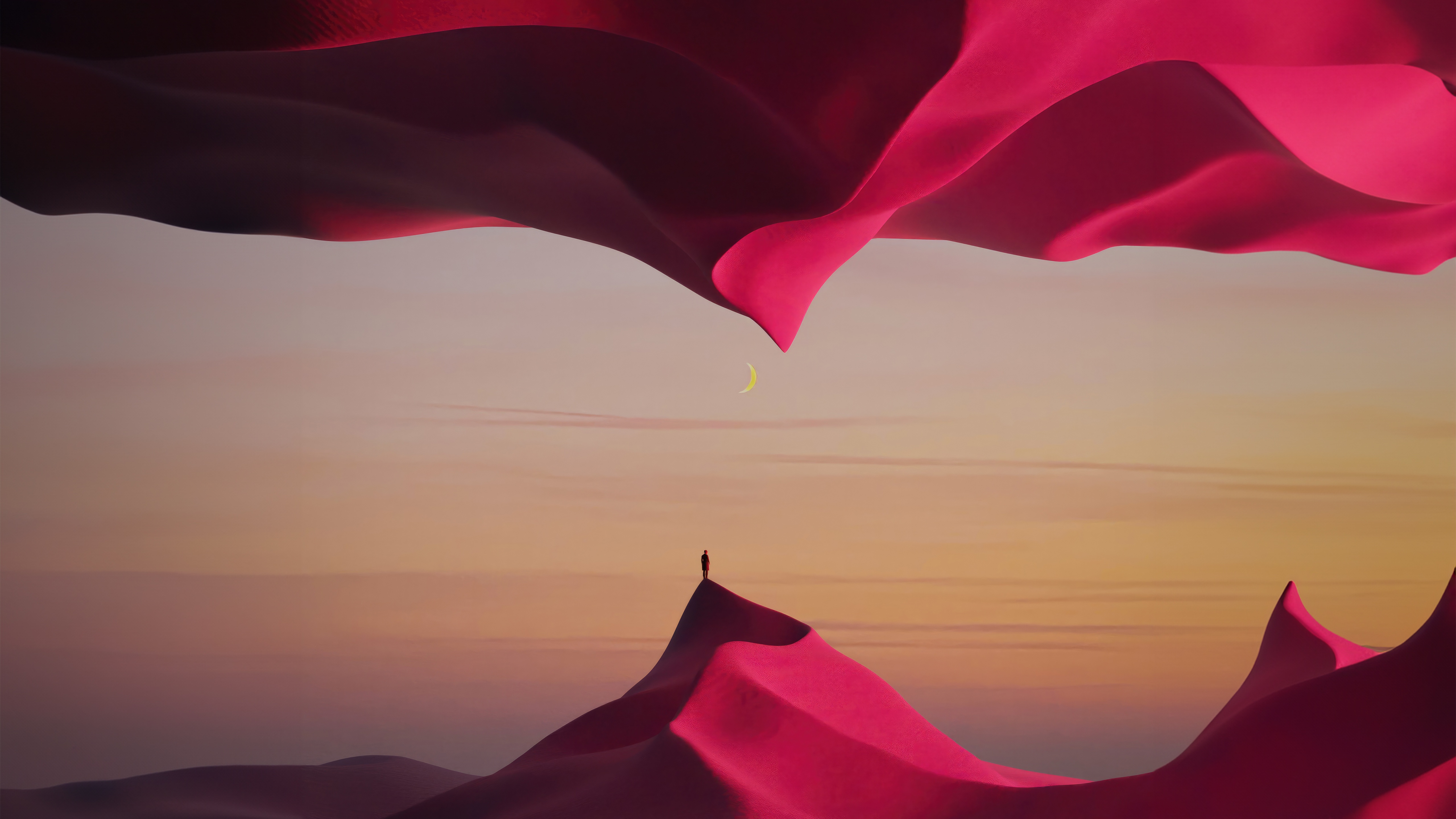 Outrun Elevation Neon Nights Soaring Shapes HD Wallpaper