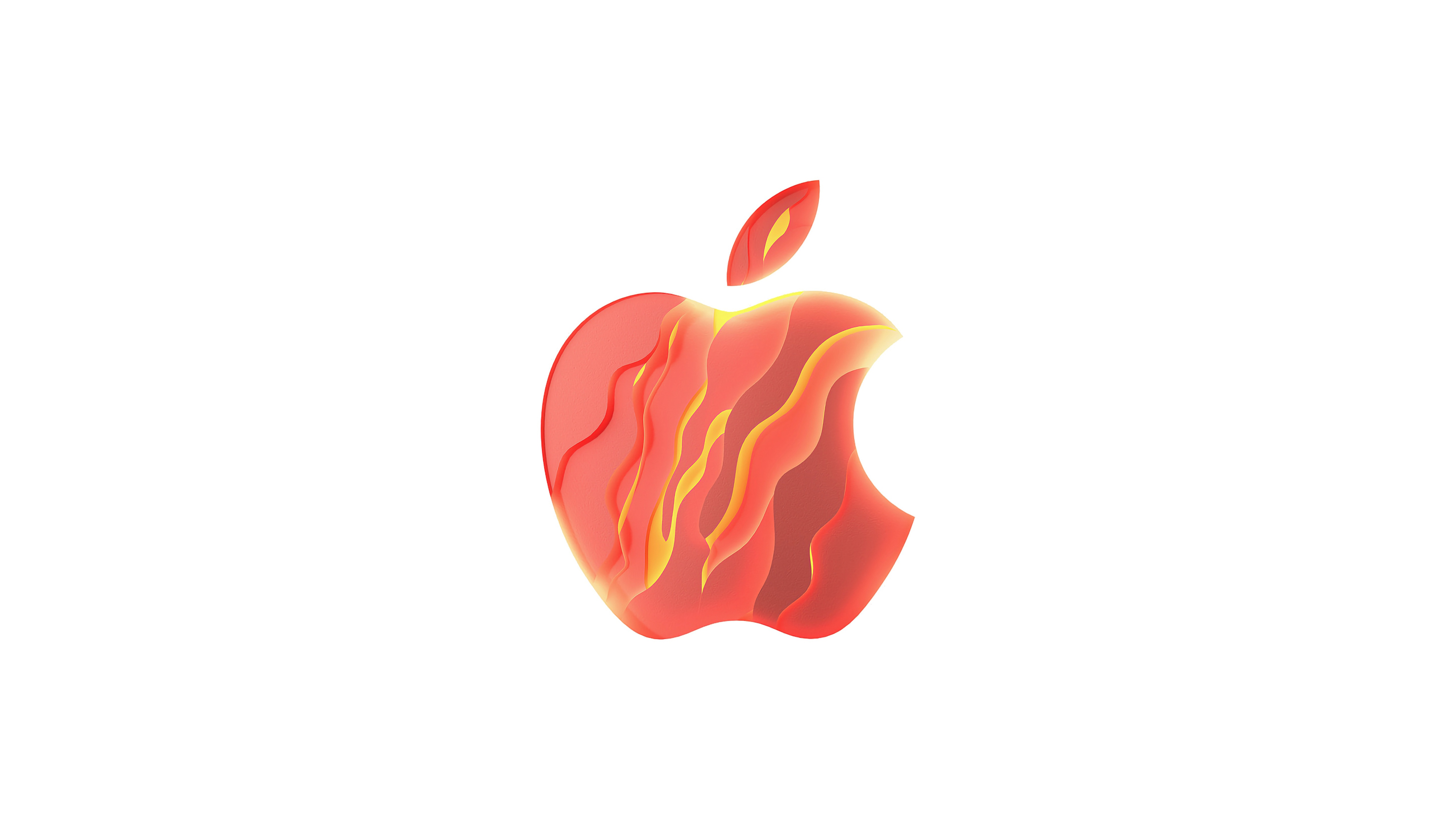 Apple Logo with Red and Yellow Flames HD Wallpaper